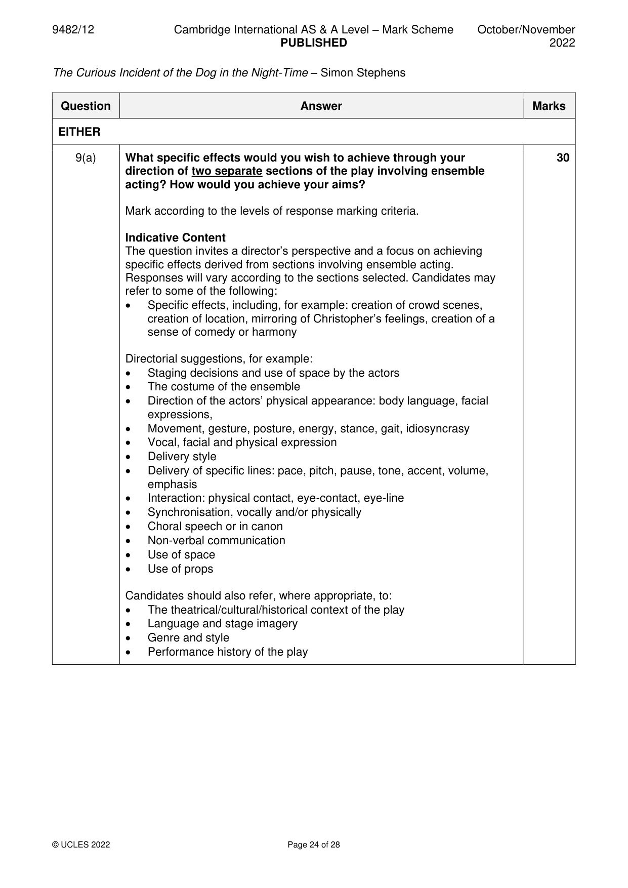 Mark scheme, page 24 of 28