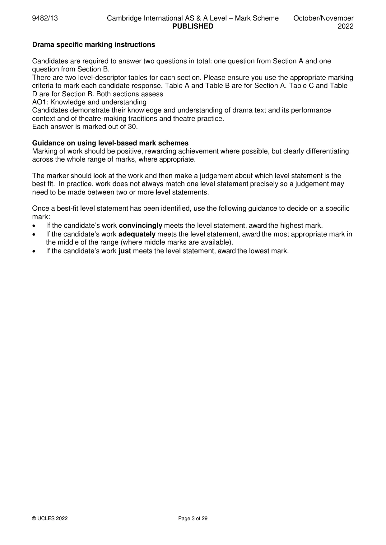 Mark scheme, page 3 of 29