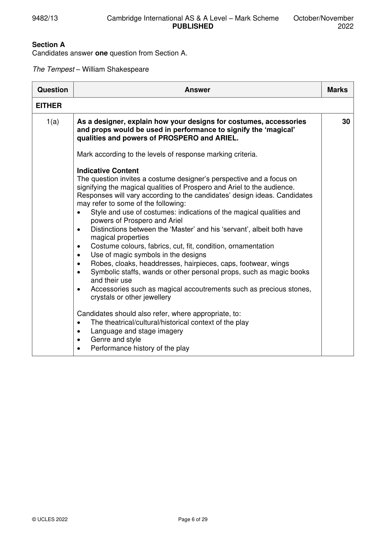 Mark scheme, page 6 of 29