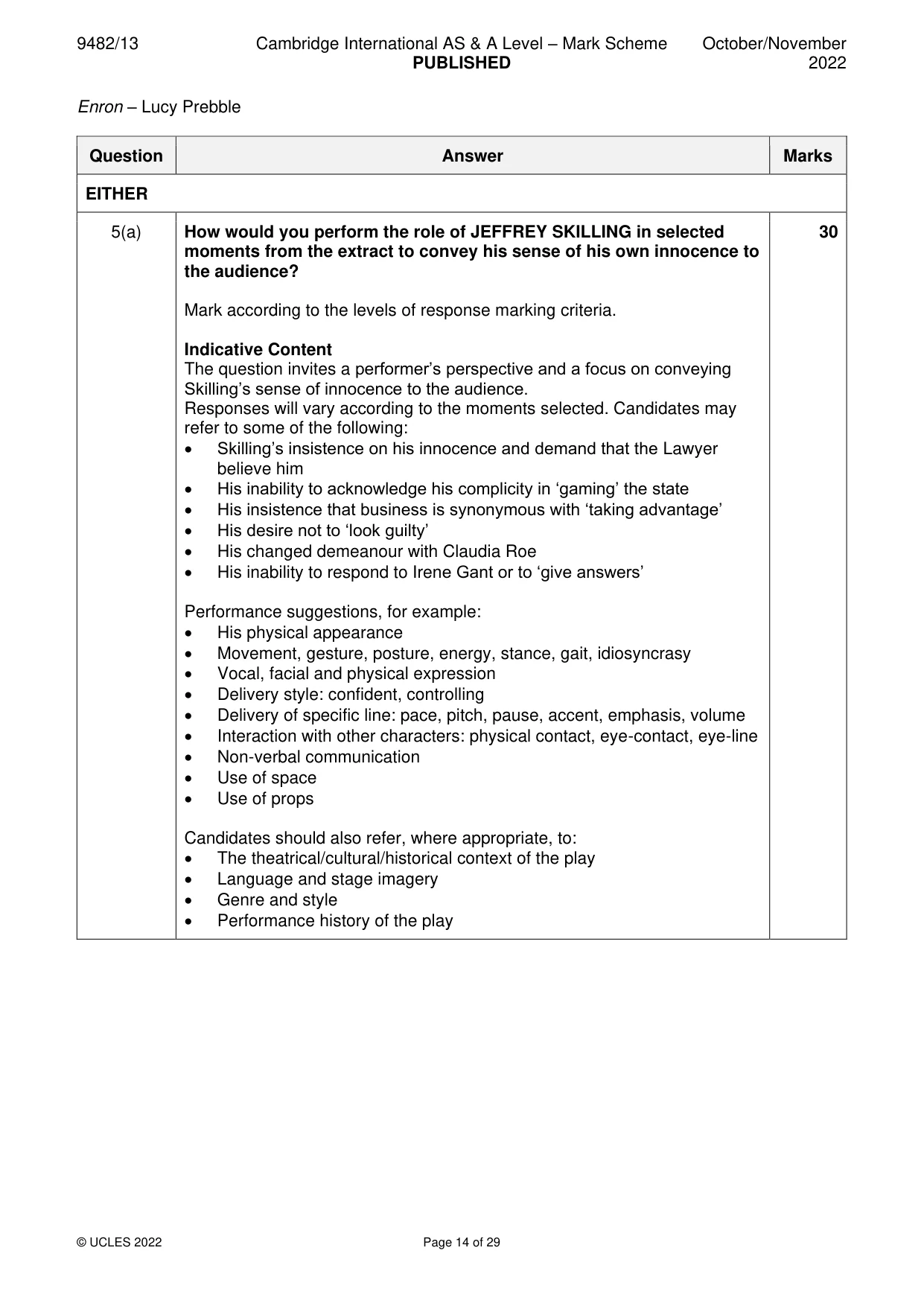 Mark scheme, page 14 of 29