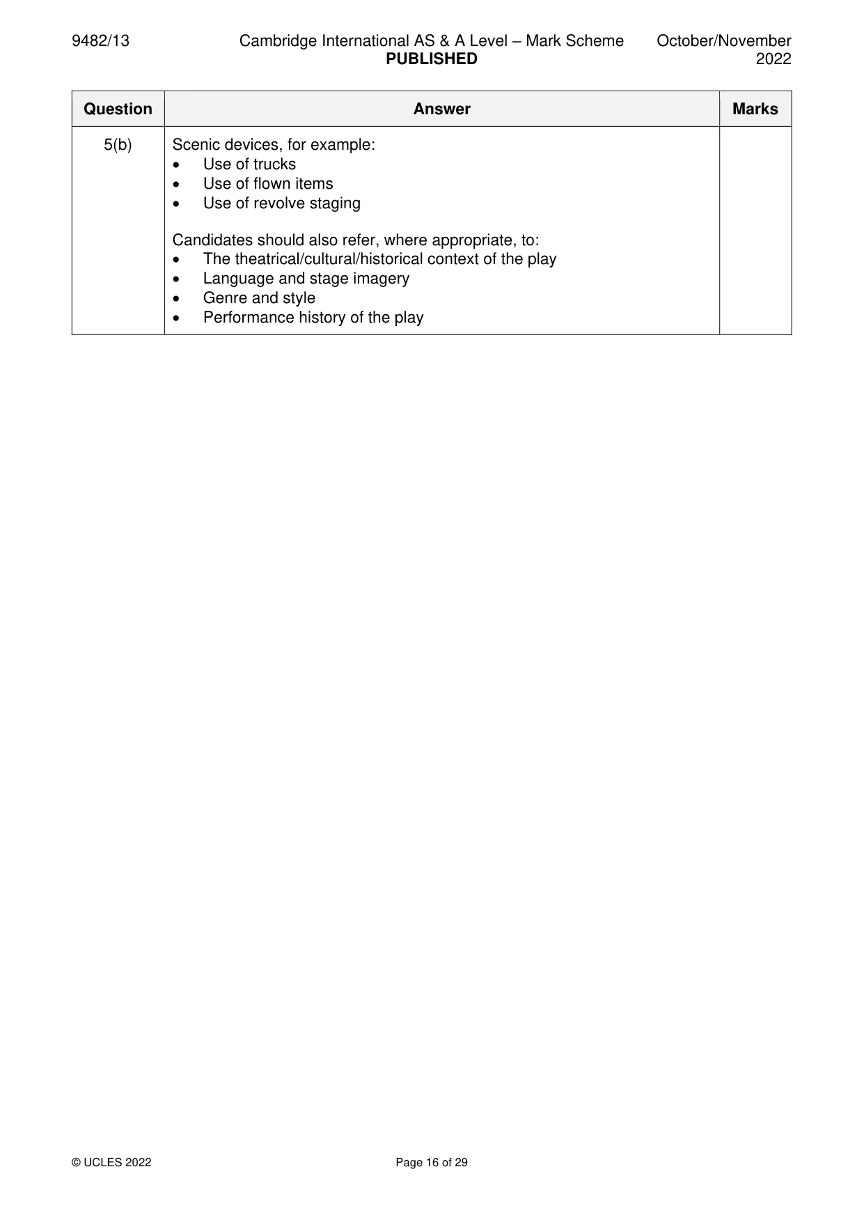 Mark scheme, page 16 of 29