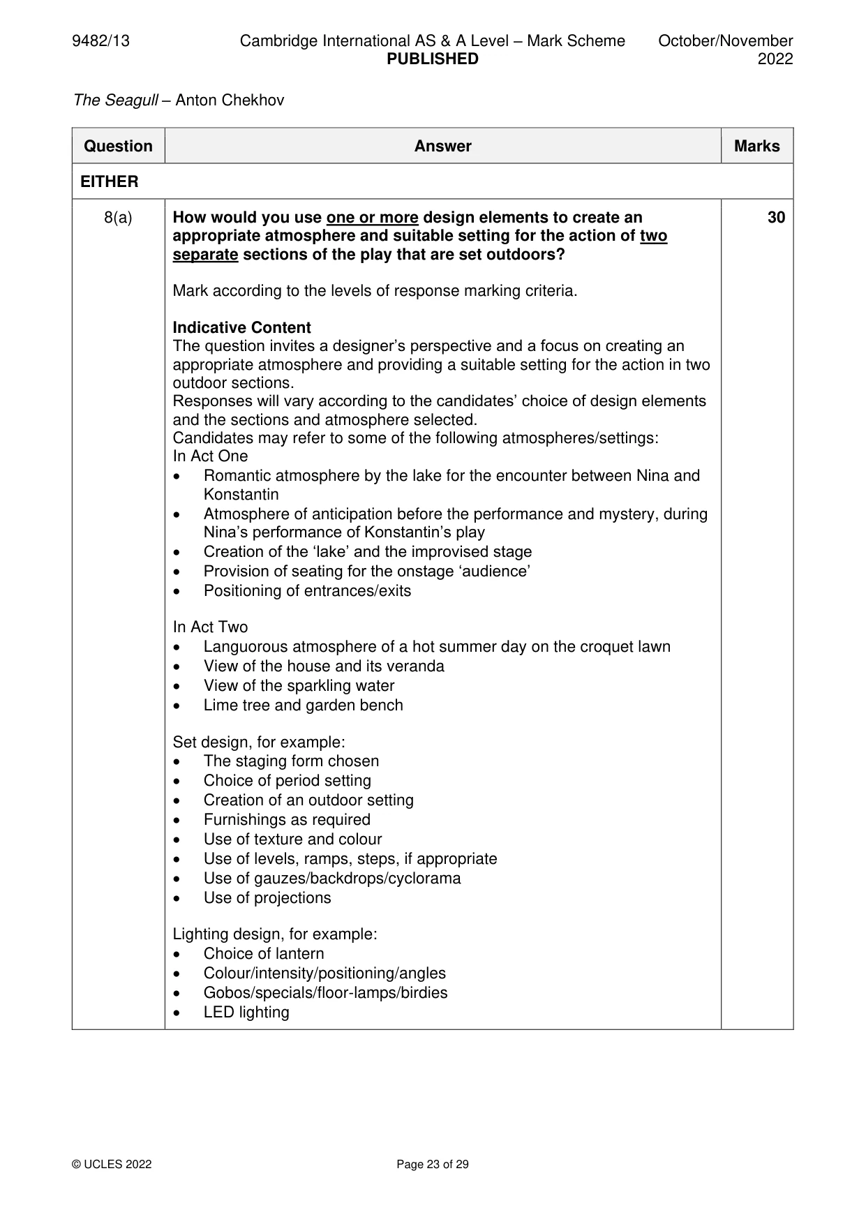 Mark scheme, page 23 of 29