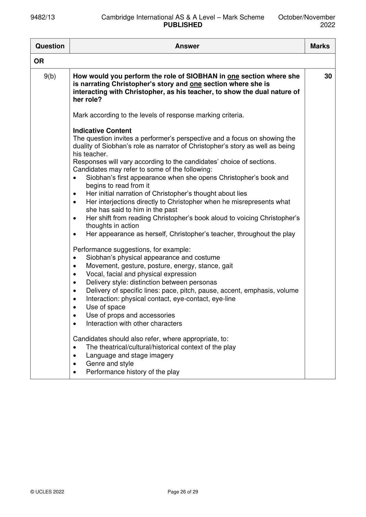 Mark scheme, page 26 of 29