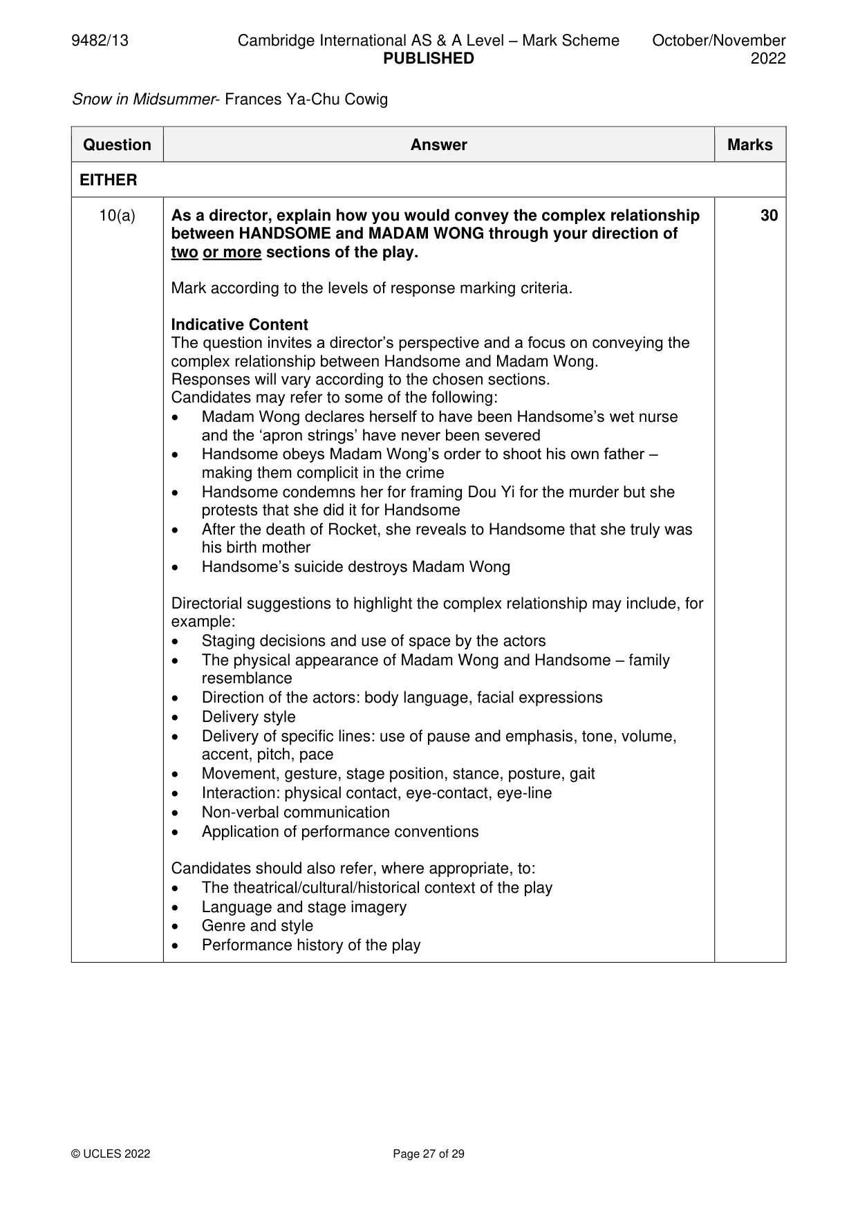 Mark scheme, page 27 of 29