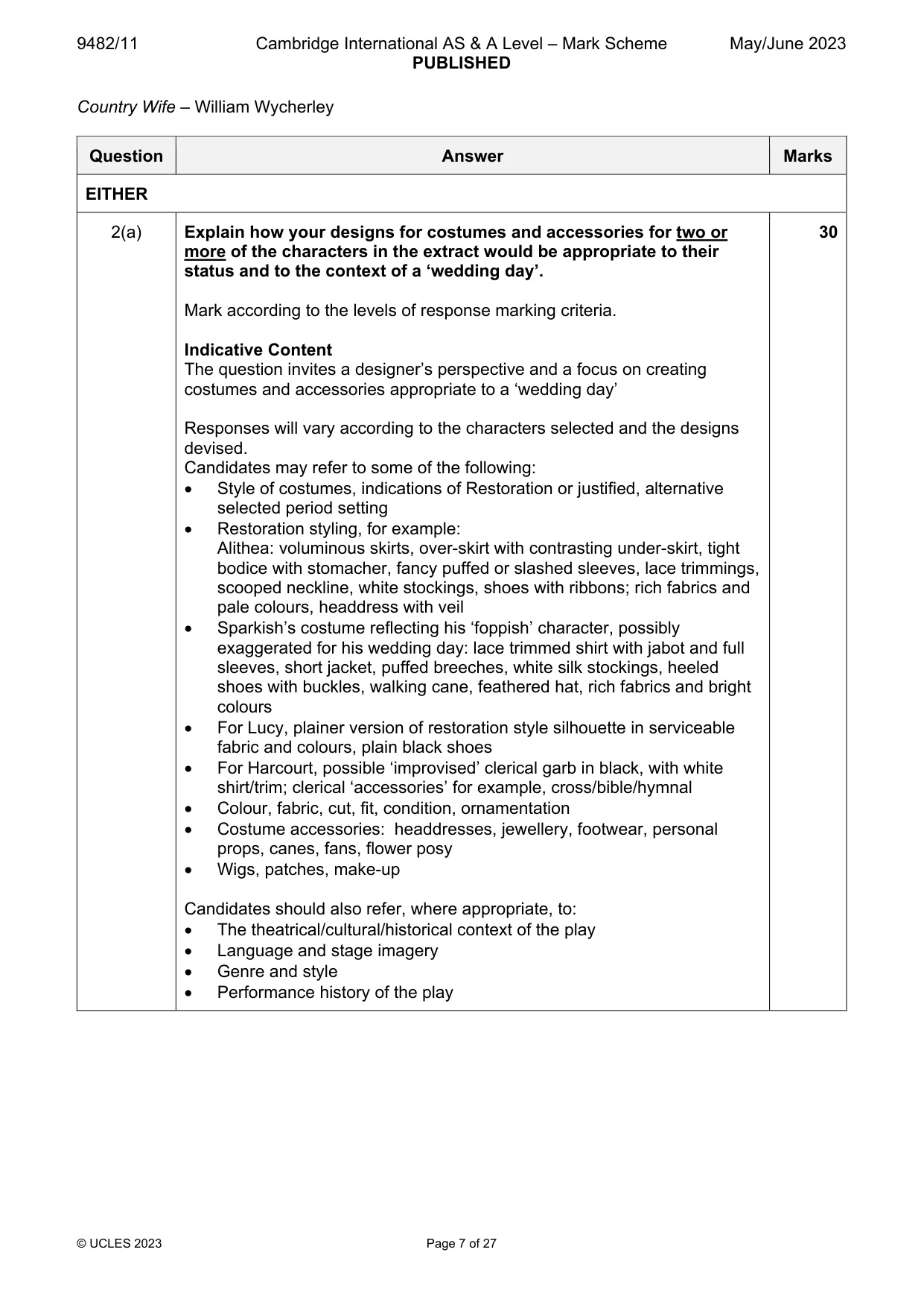 Mark scheme, page 7 of 27