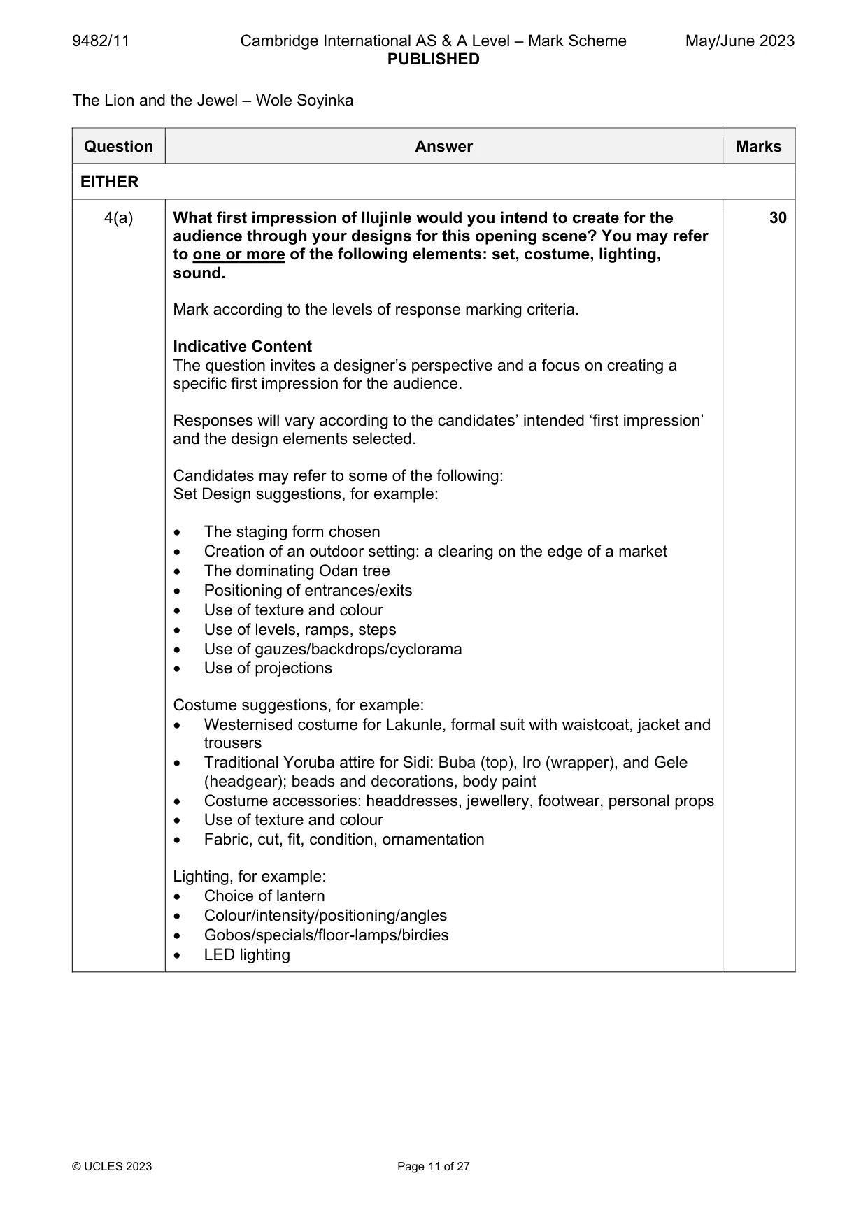 Mark scheme, page 11 of 27