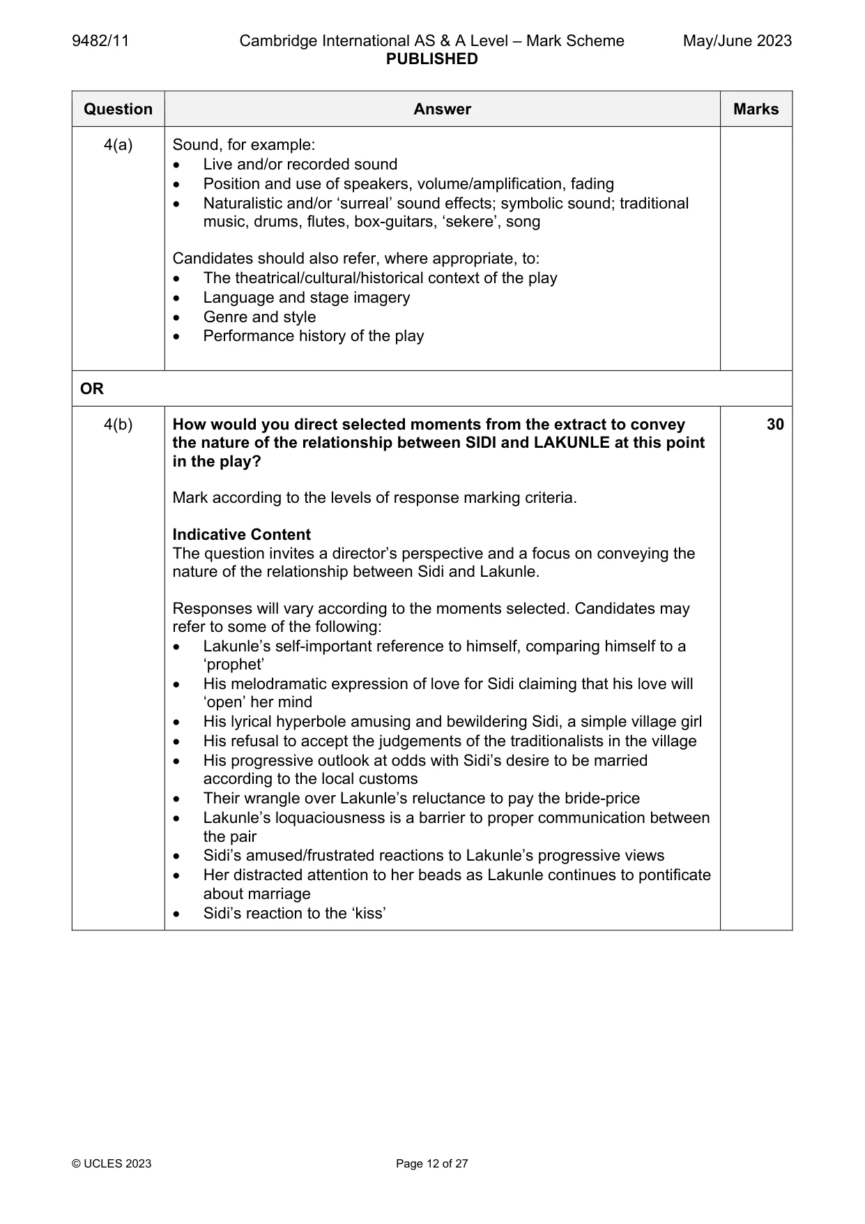 Mark scheme, page 12 of 27