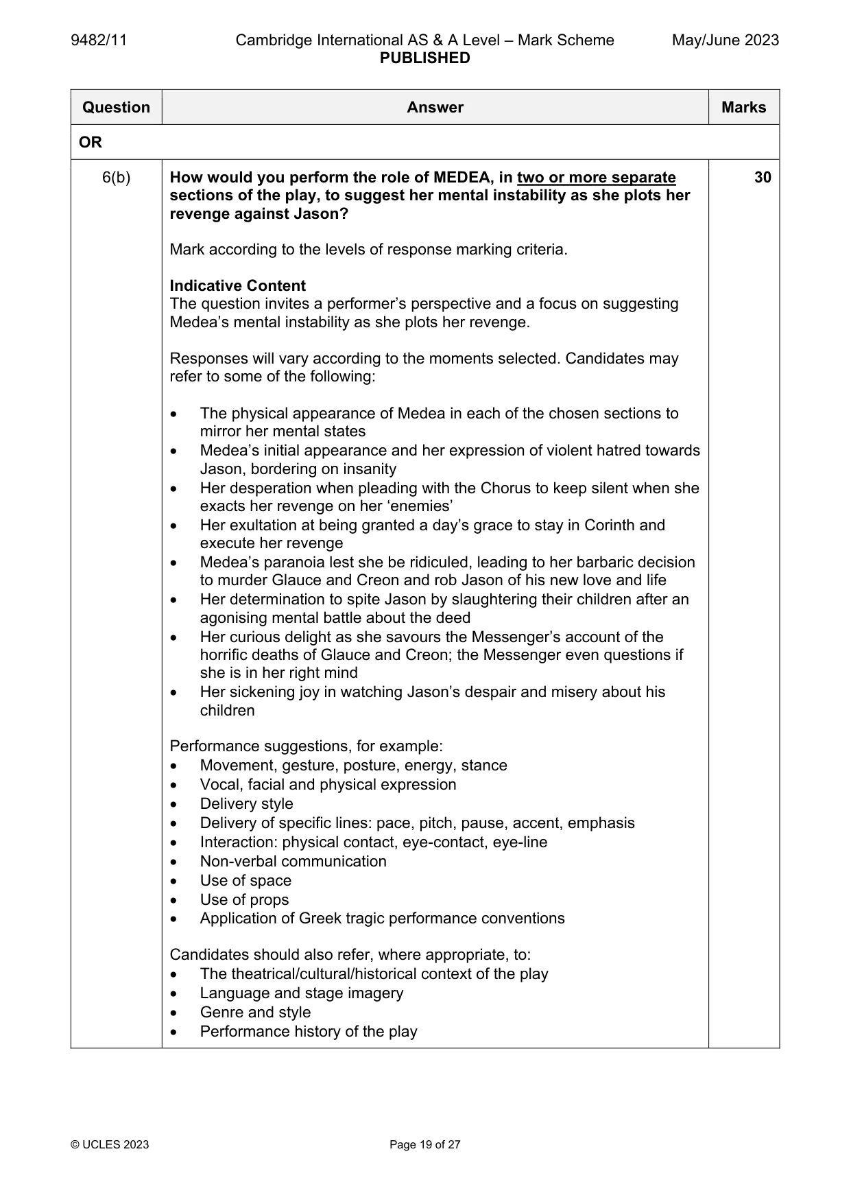 Mark scheme, page 19 of 27