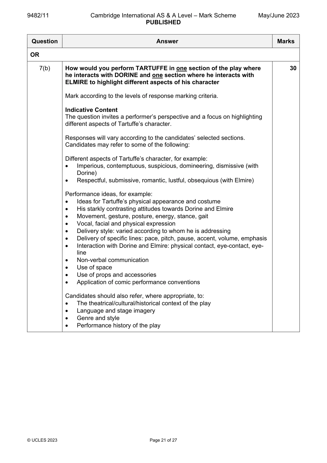Mark scheme, page 21 of 27
