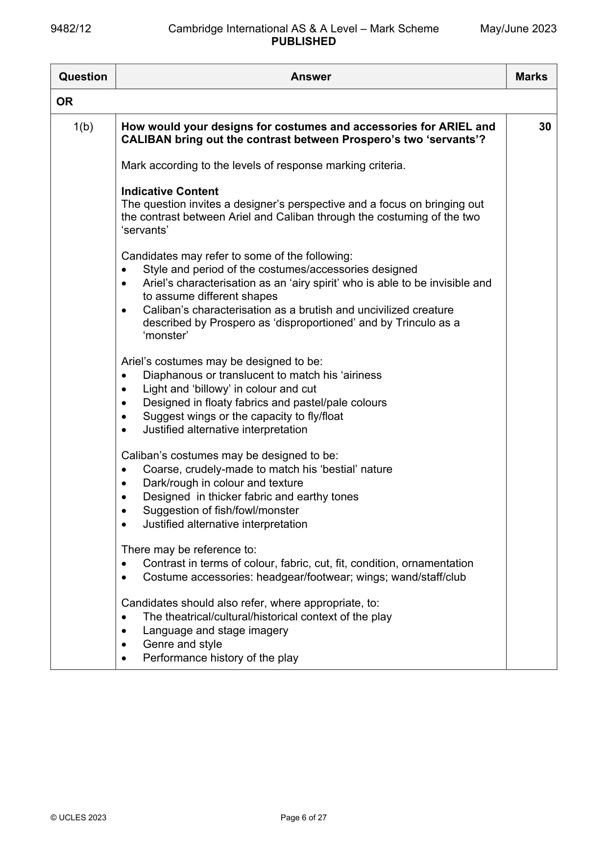 Mark scheme, page 6 of 27