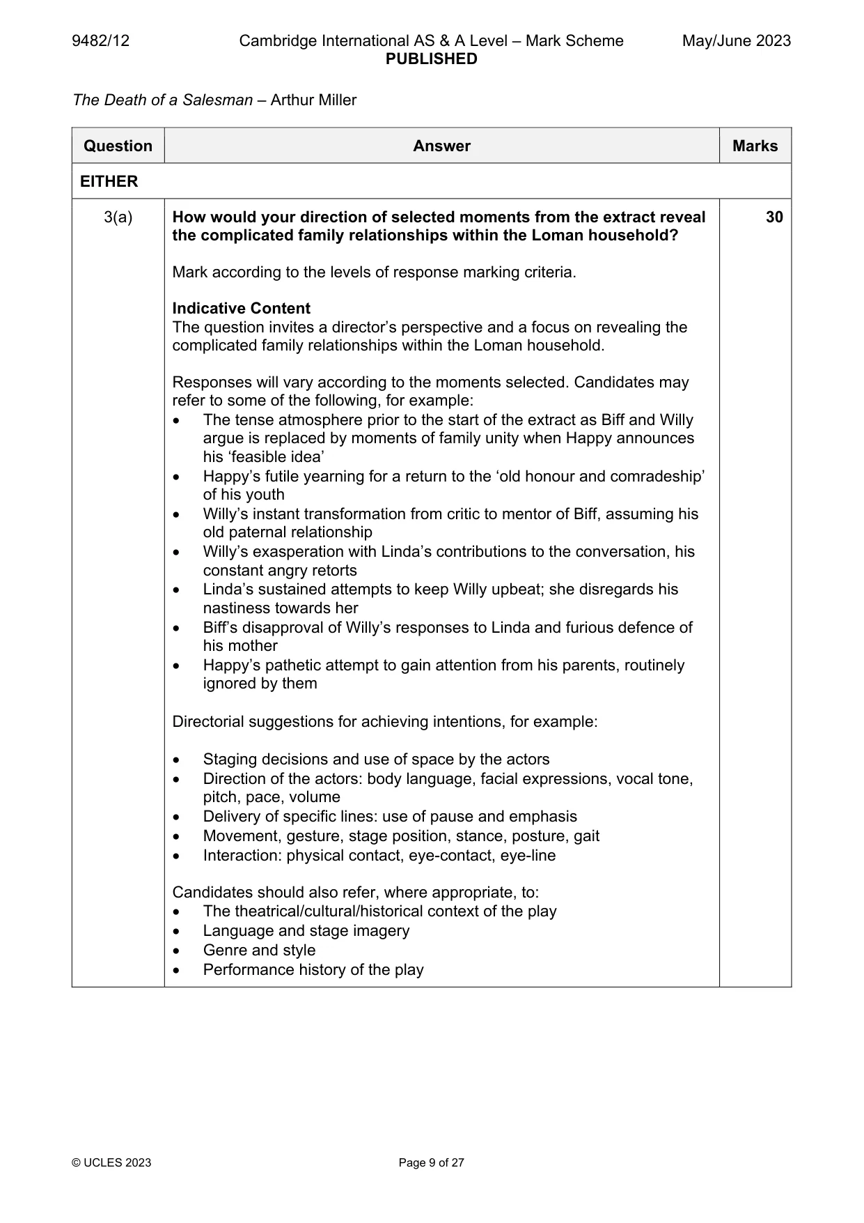 Mark scheme, page 9 of 27
