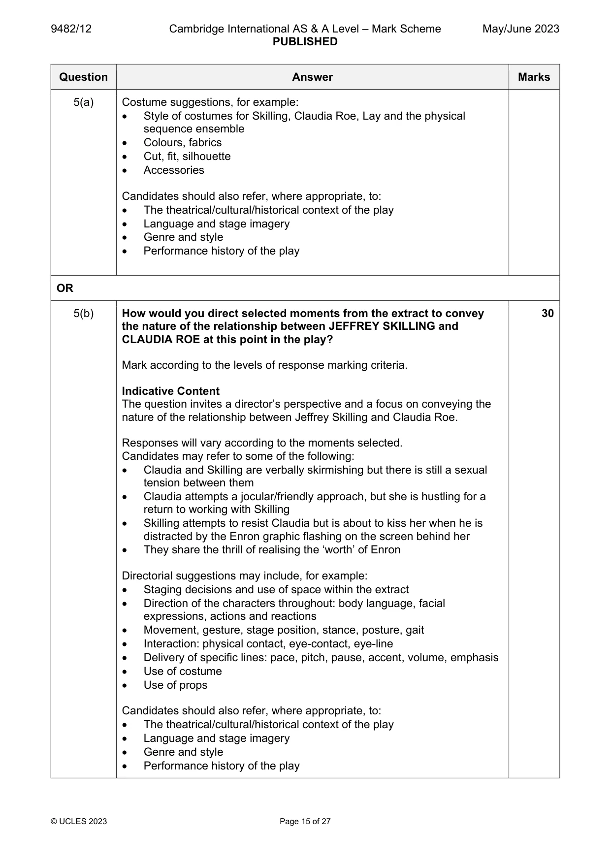 Mark scheme, page 15 of 27
