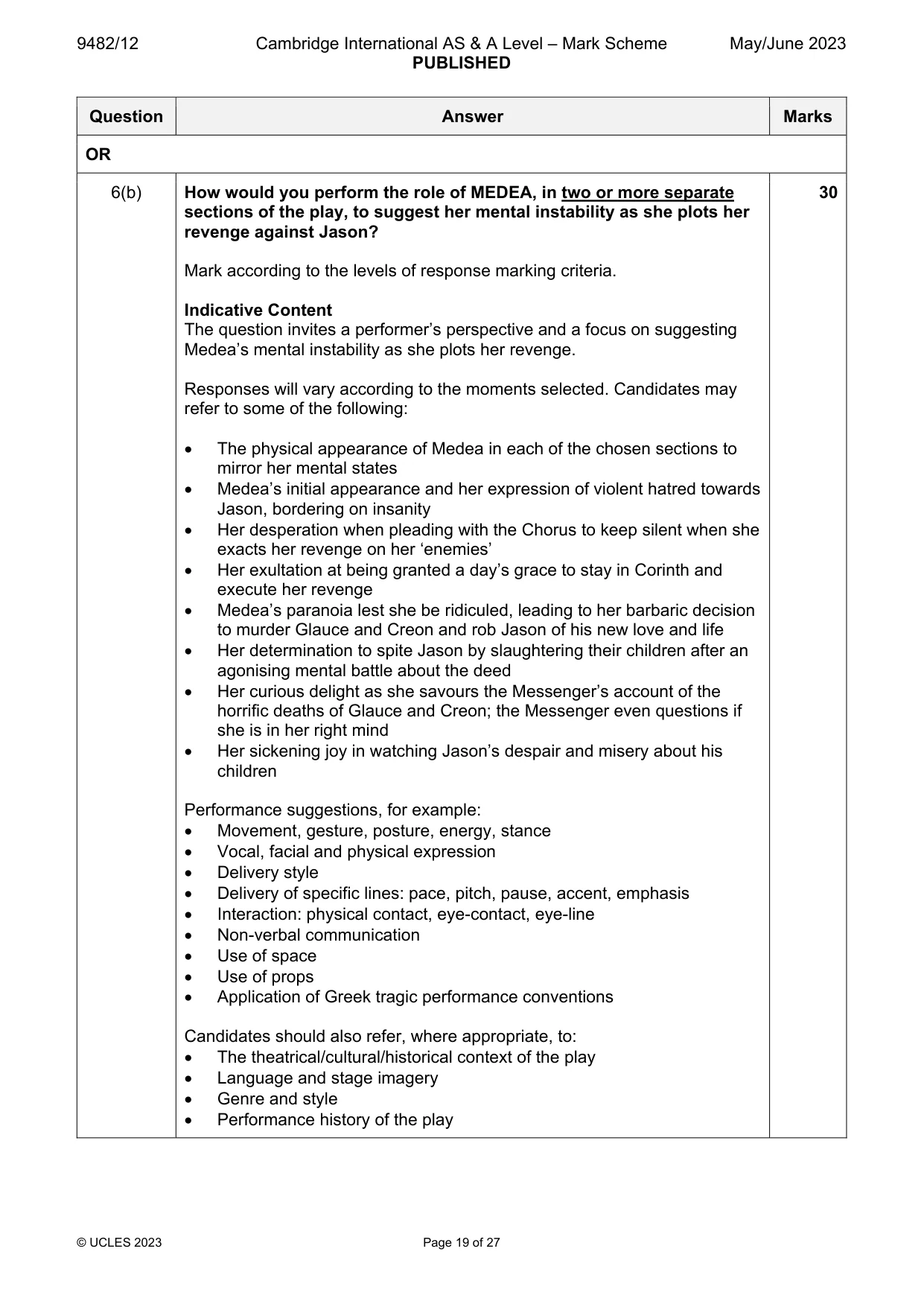 Mark scheme, page 19 of 27