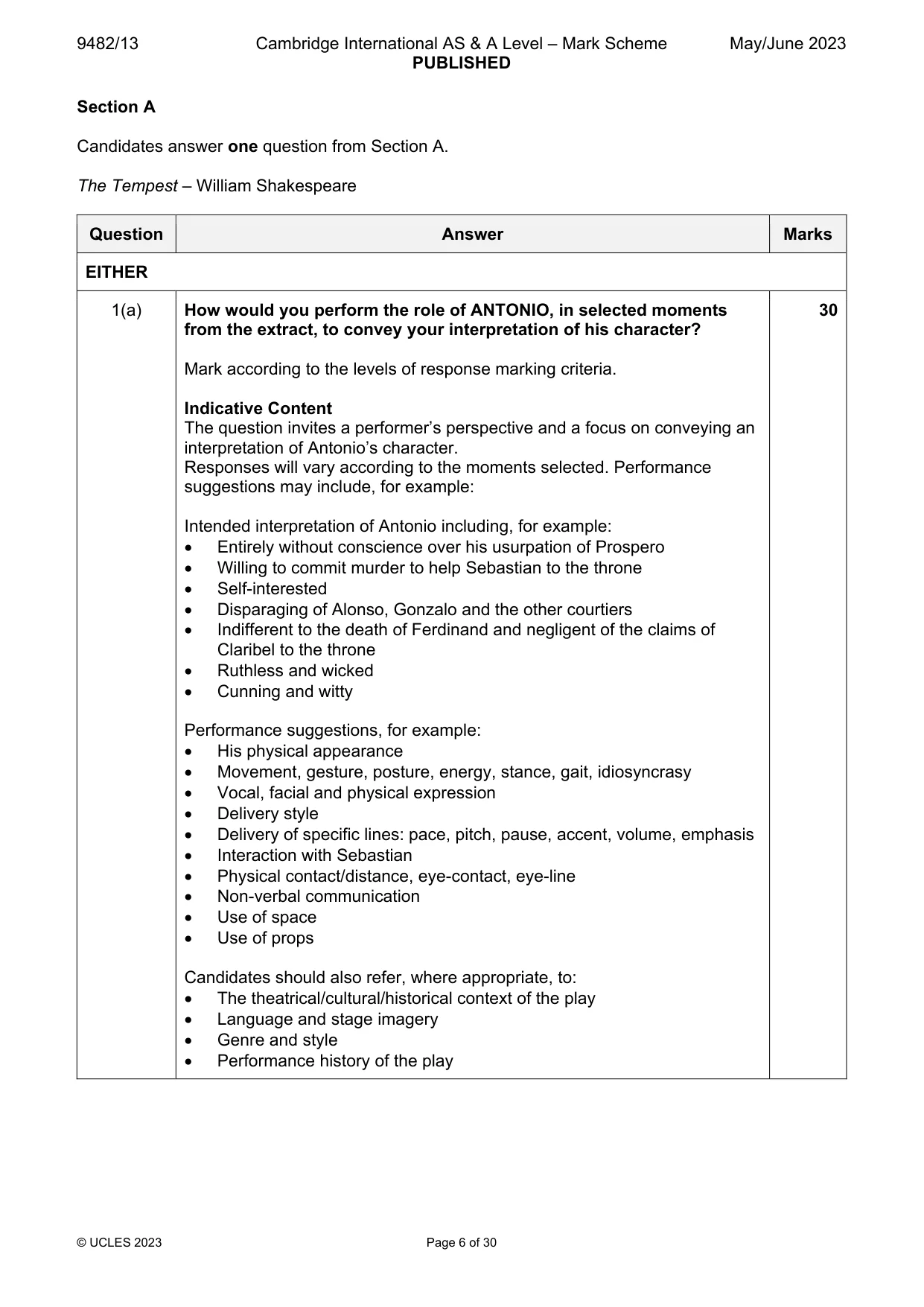Mark scheme, page 6 of 30