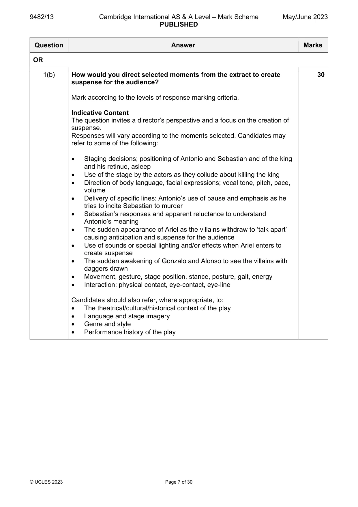 Mark scheme, page 7 of 30