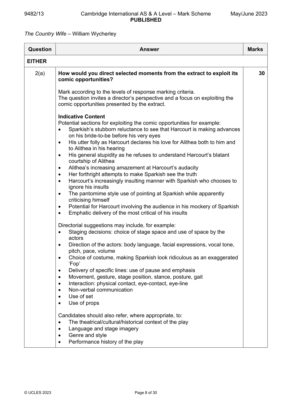 Mark scheme, page 8 of 30