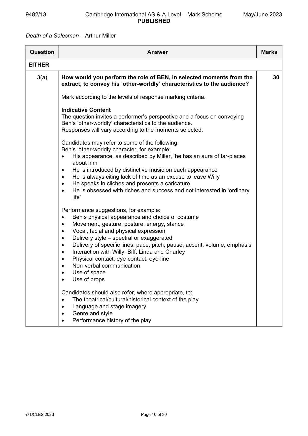 Mark scheme, page 10 of 30