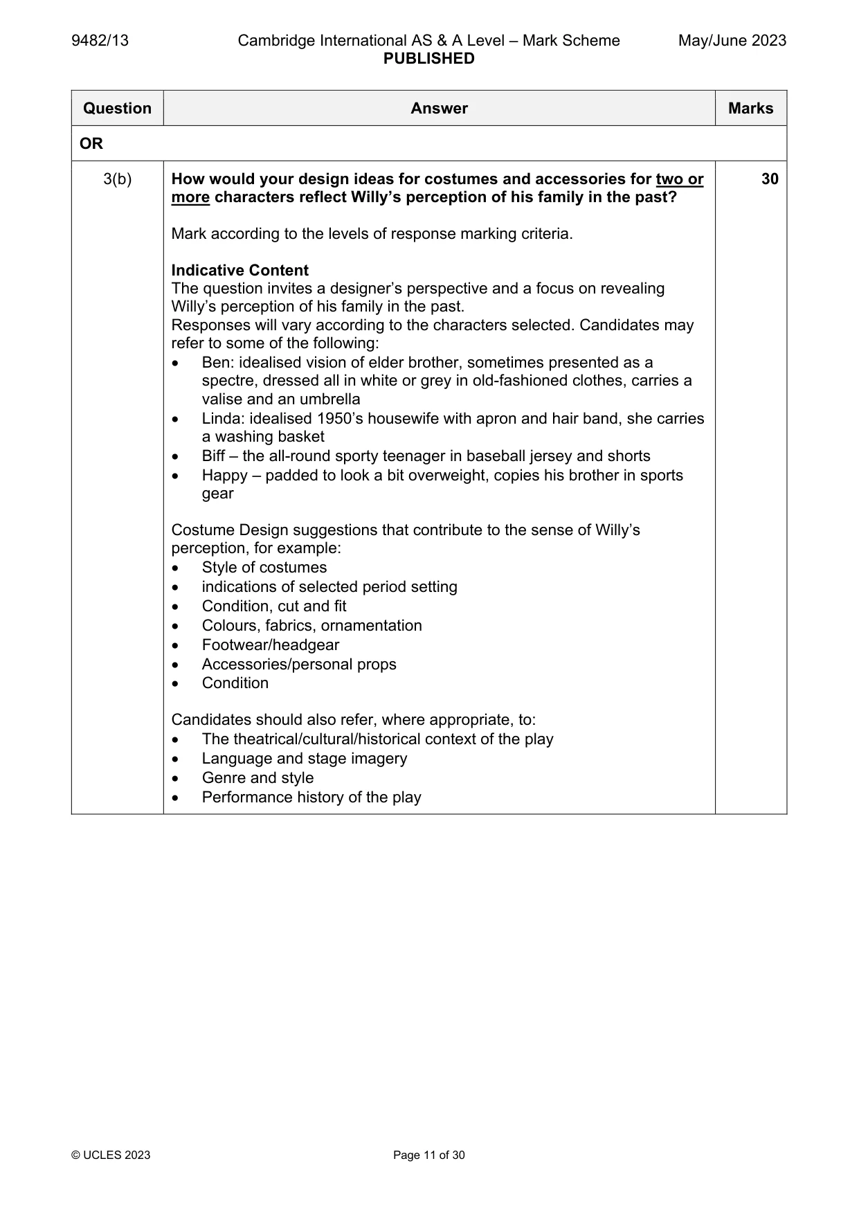 Mark scheme, page 11 of 30