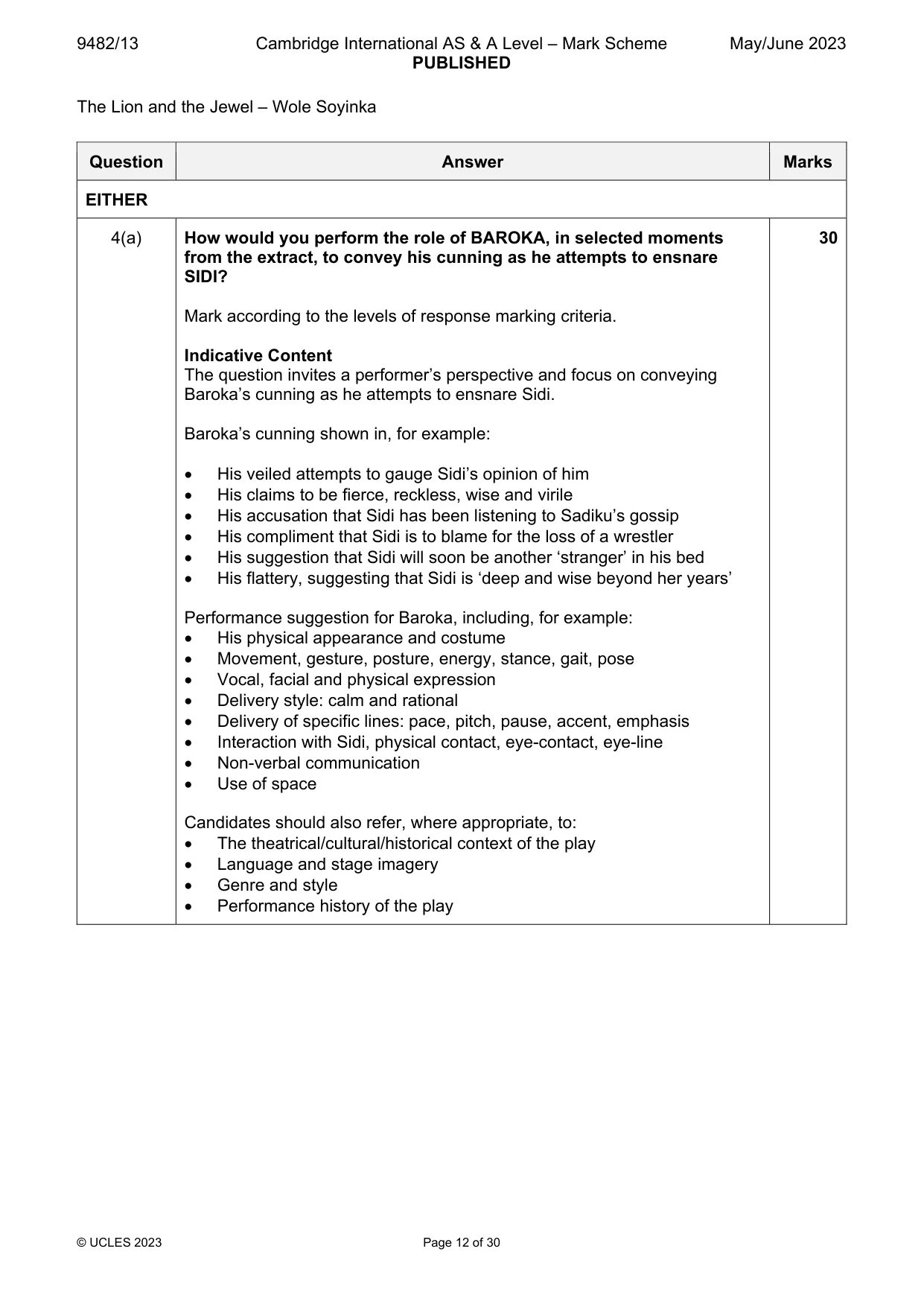 Mark scheme, page 12 of 30