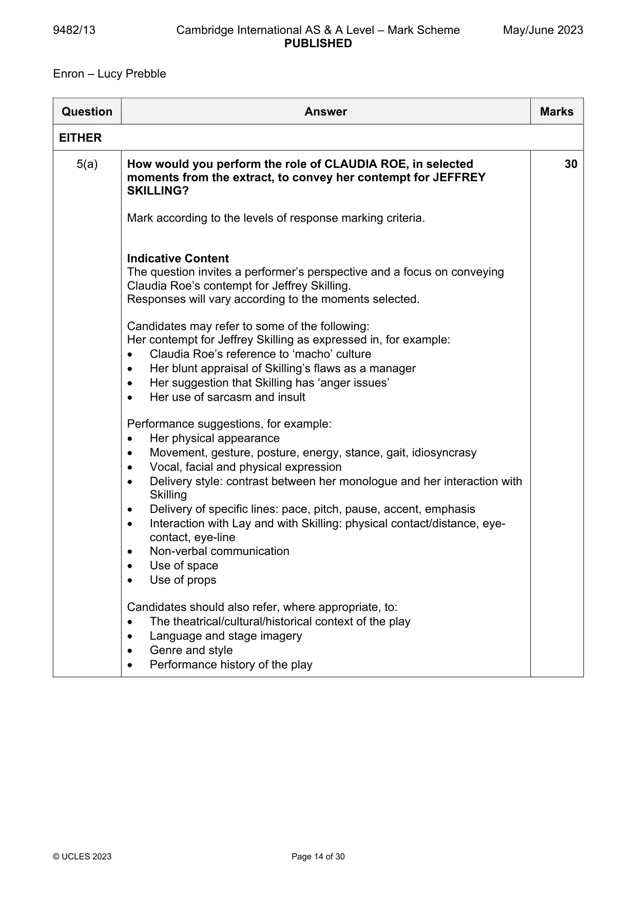Mark scheme, page 14 of 30