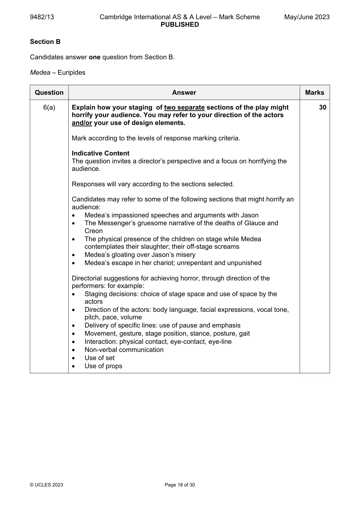 Mark scheme, page 18 of 30