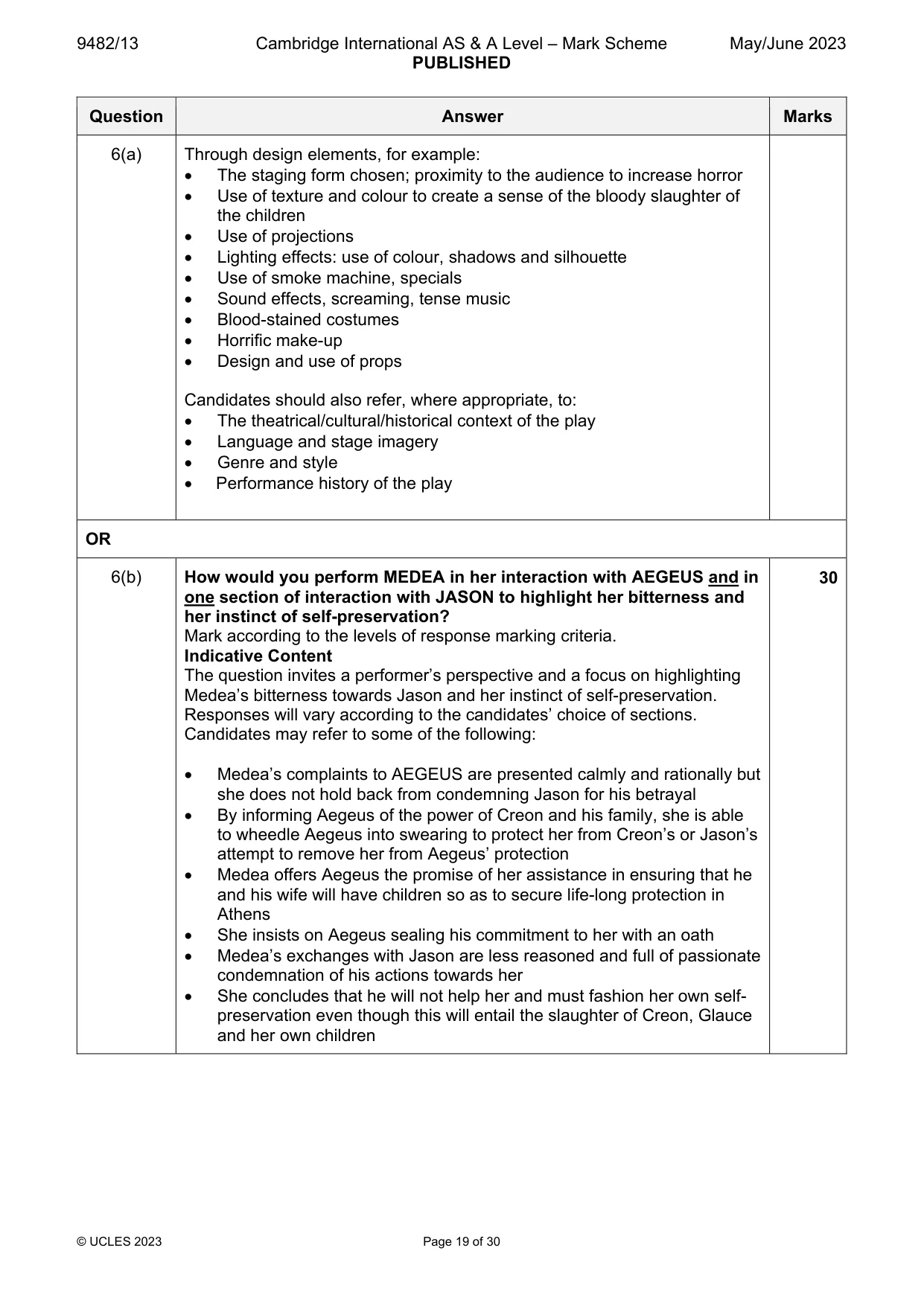 Mark scheme, page 19 of 30