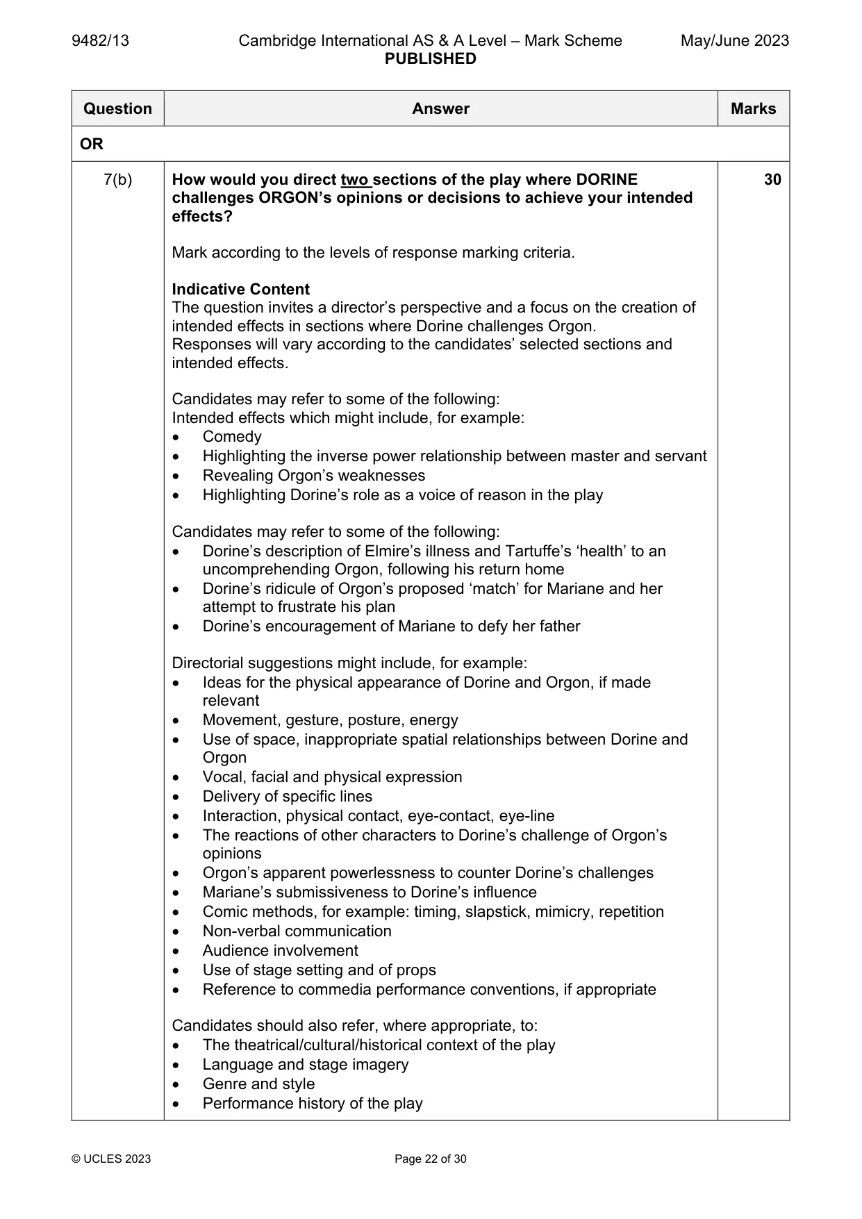 Mark scheme, page 22 of 30