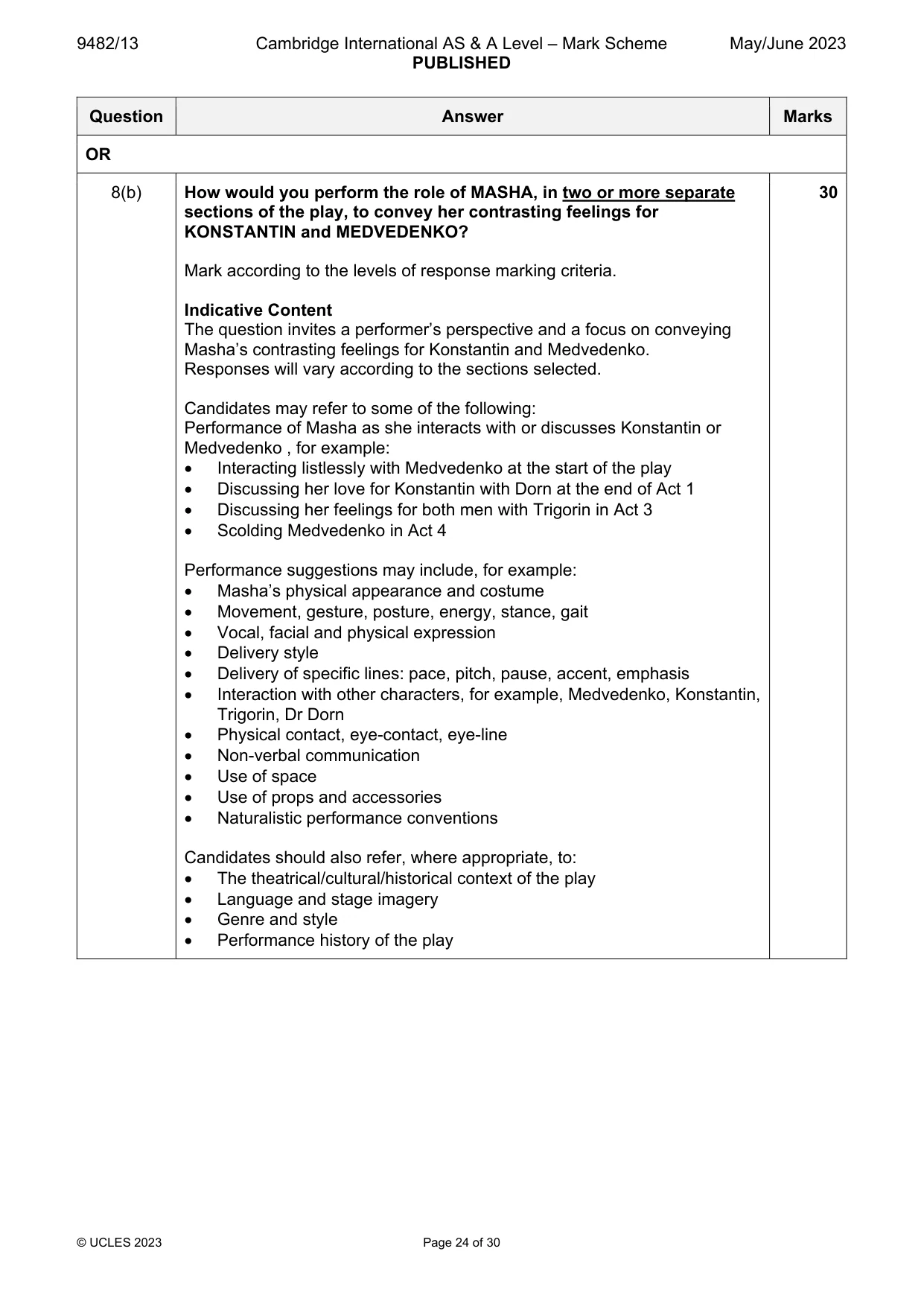 Mark scheme, page 24 of 30