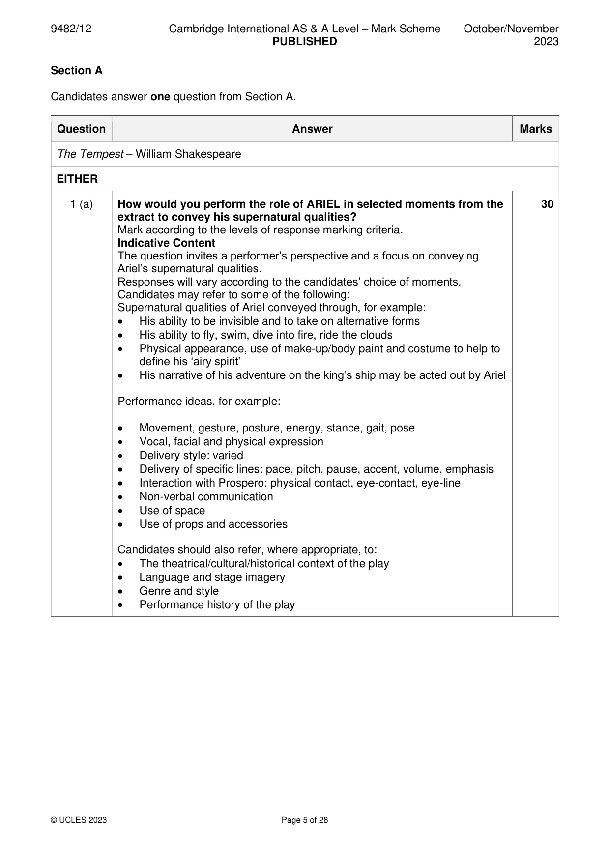 Mark scheme, page 5 of 28