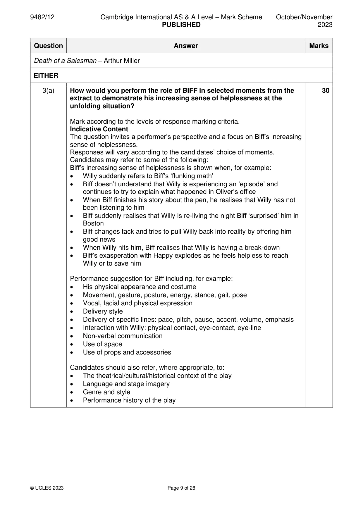 Mark scheme, page 9 of 28