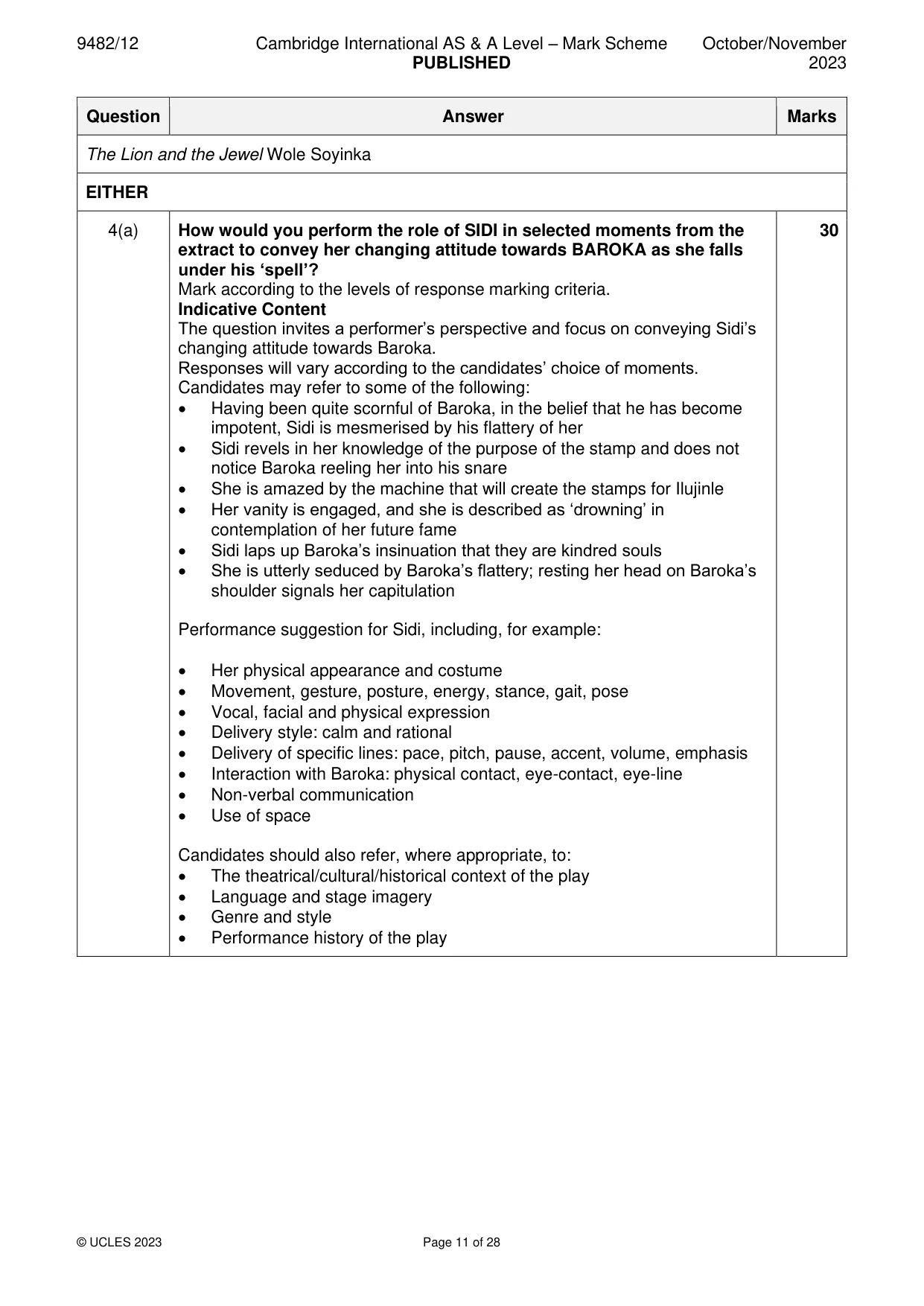Mark scheme, page 11 of 28