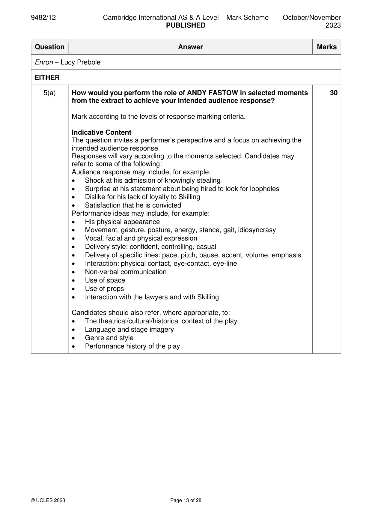 Mark scheme, page 13 of 28