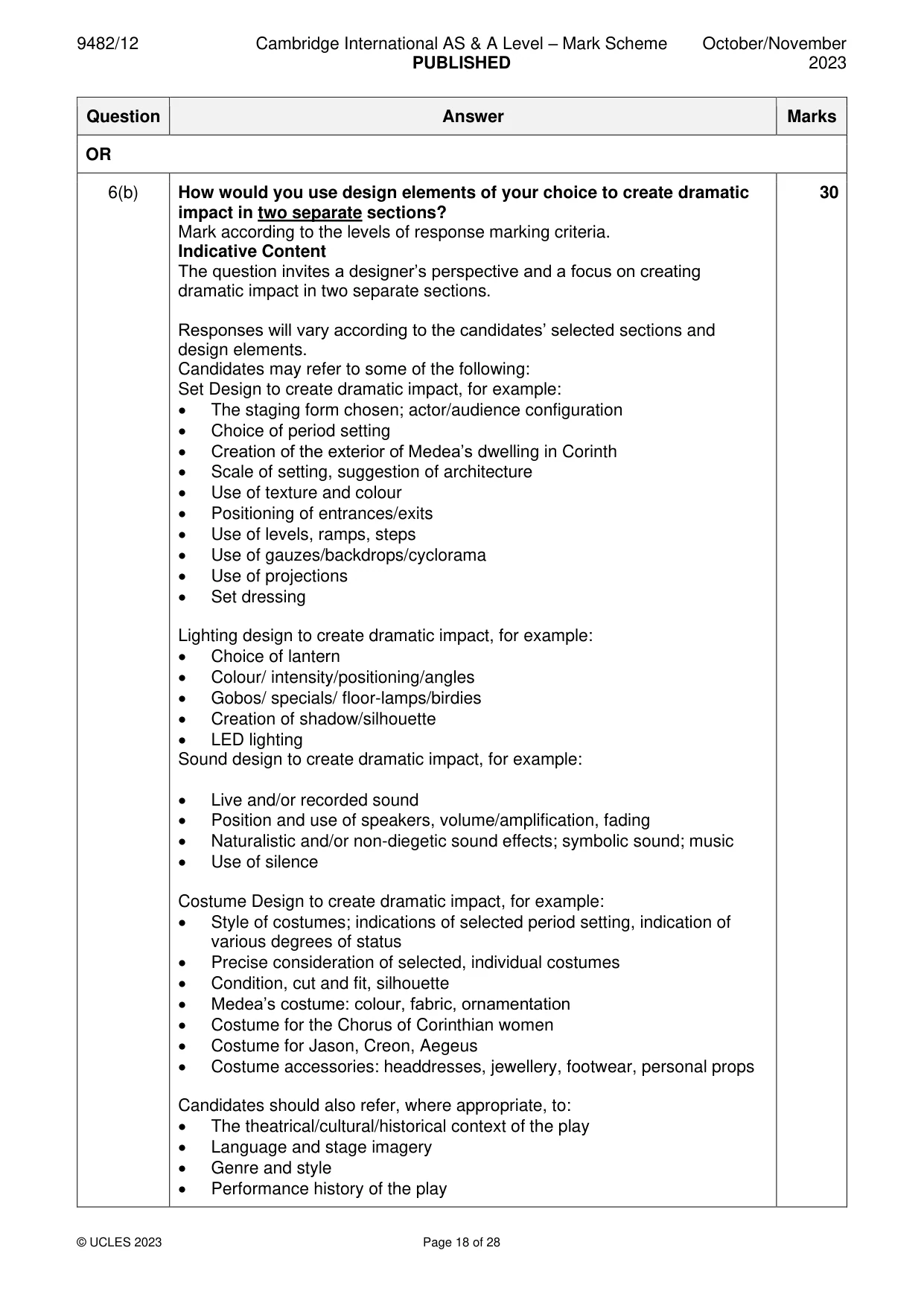 Mark scheme, page 18 of 28