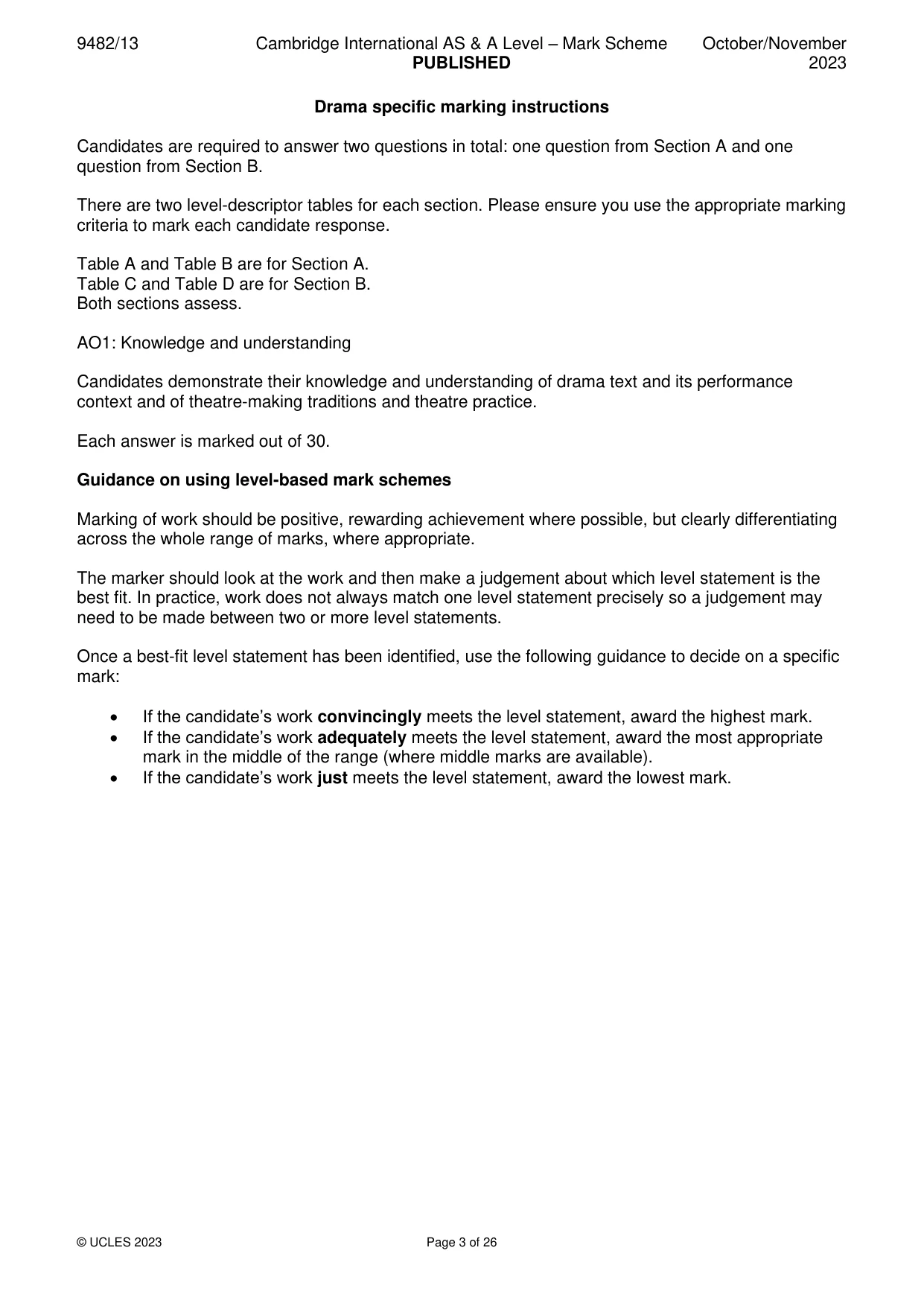 Mark scheme, page 3 of 26