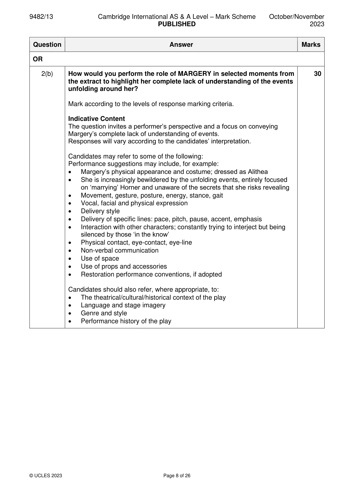 Mark scheme, page 8 of 26