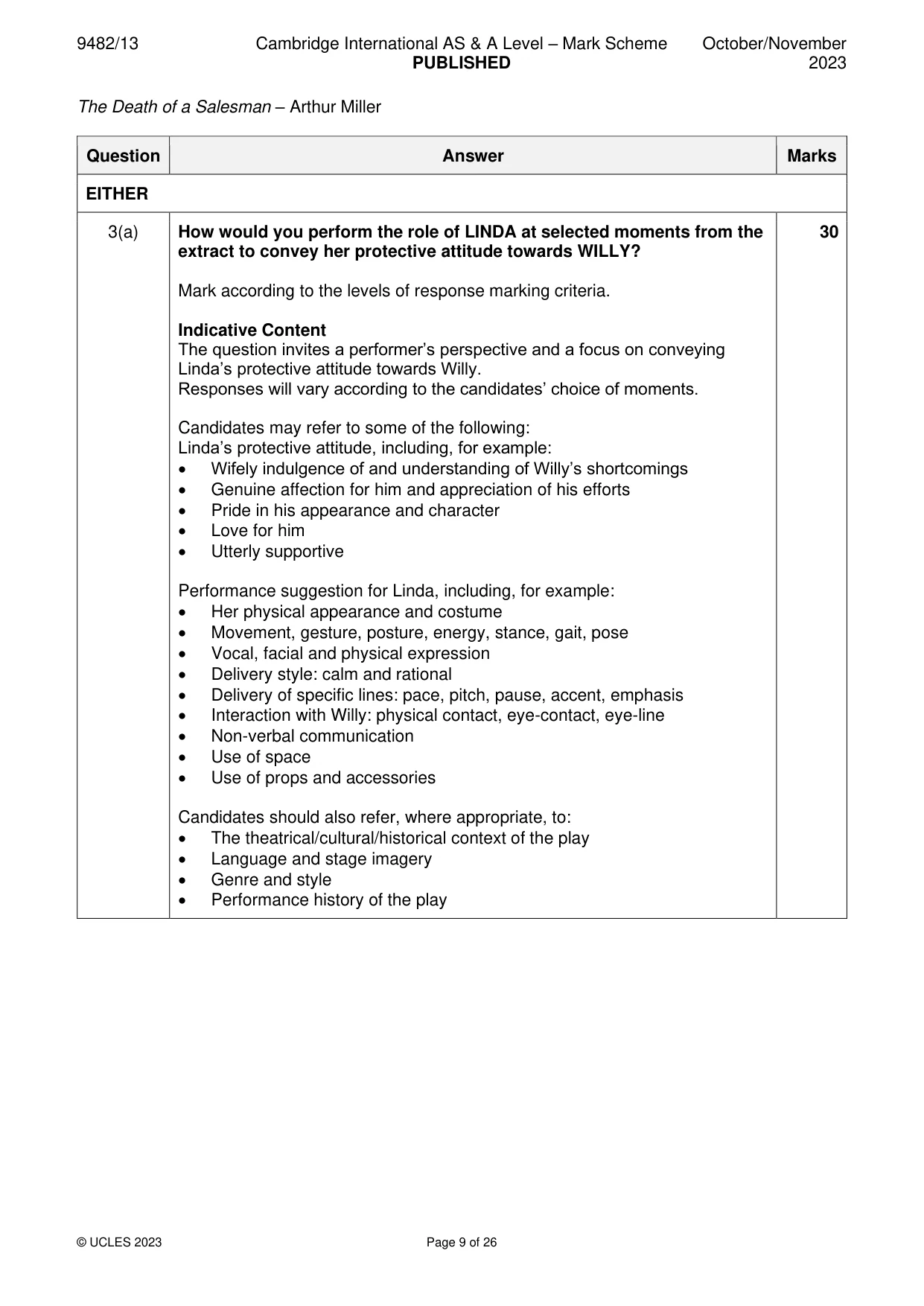 Mark scheme, page 9 of 26