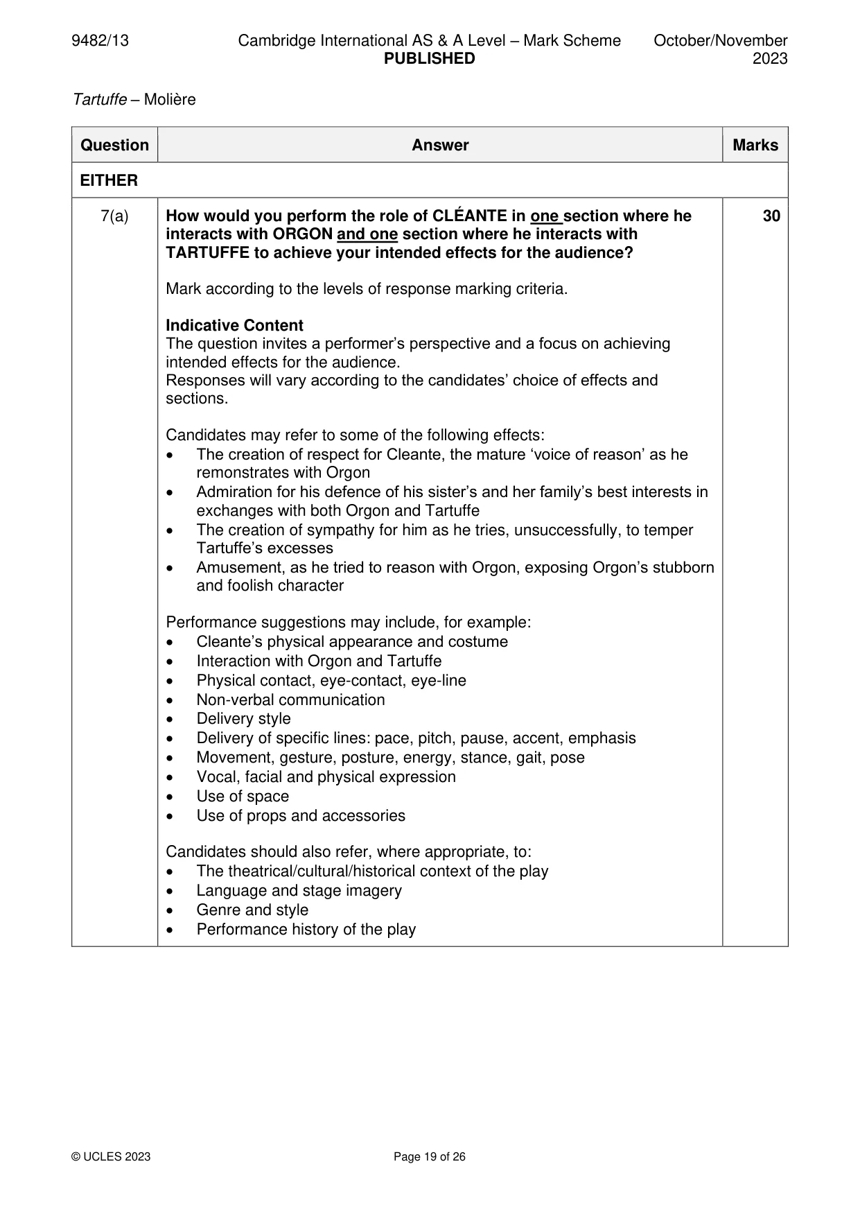 Mark scheme, page 19 of 26