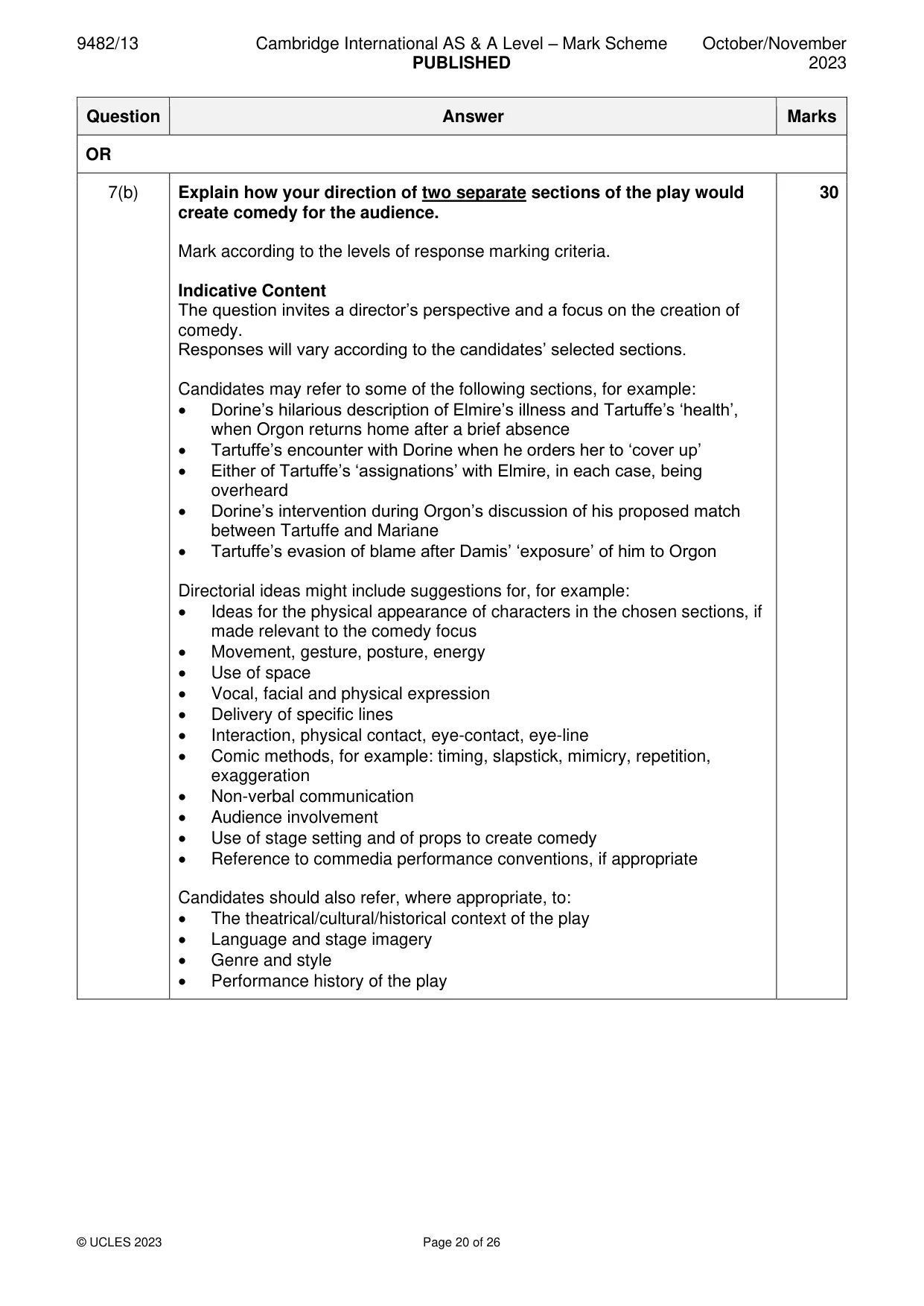 Mark scheme, page 20 of 26
