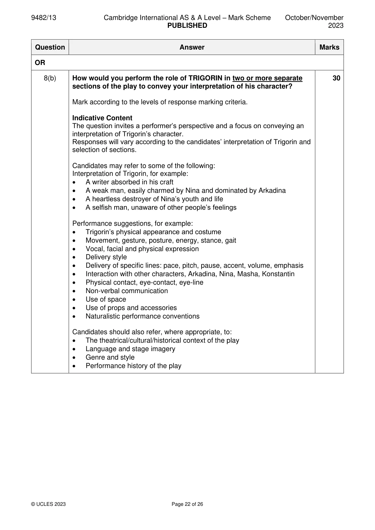 Mark scheme, page 22 of 26