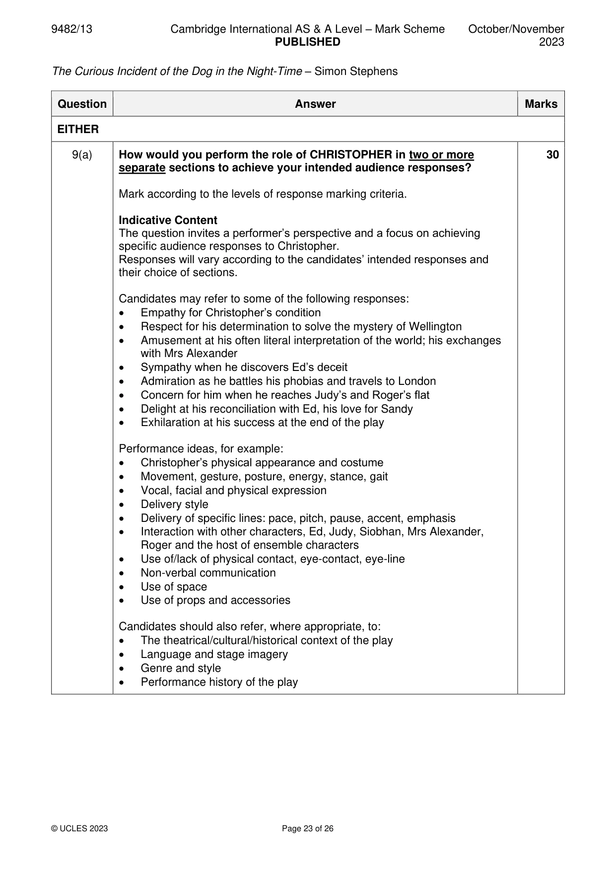 Mark scheme, page 23 of 26