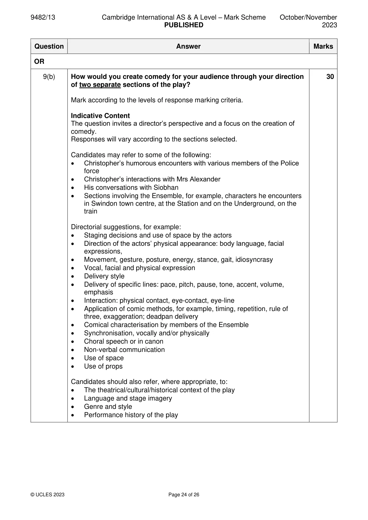 Mark scheme, page 24 of 26