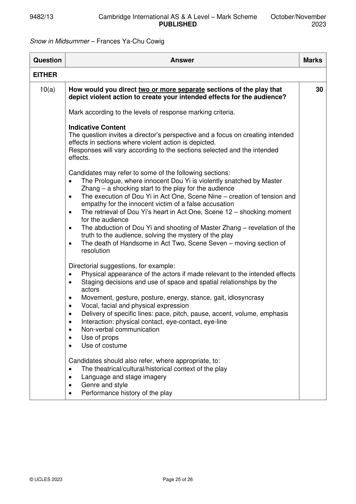 Mark scheme, page 25 of 26