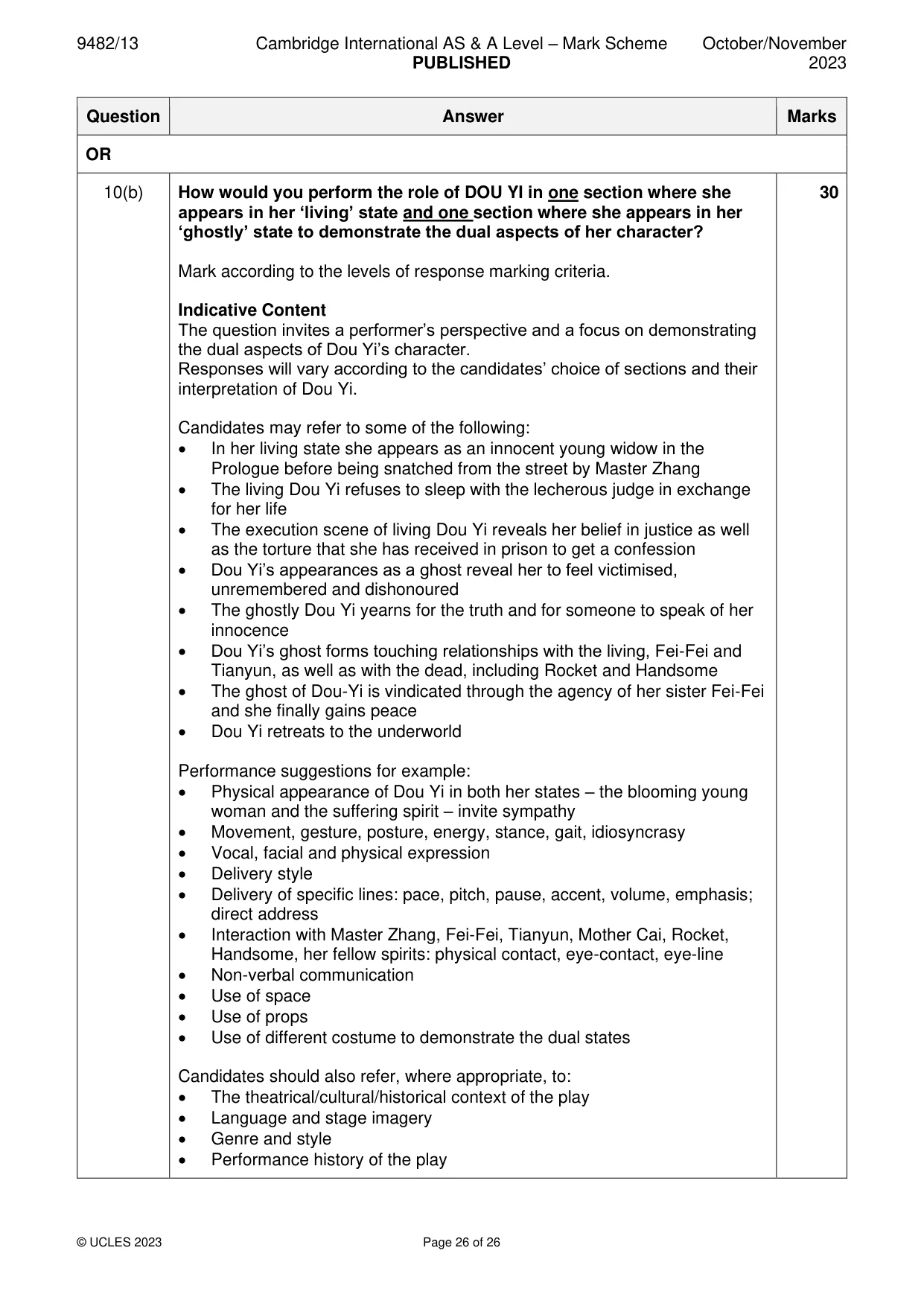 Mark scheme, page 26 of 26