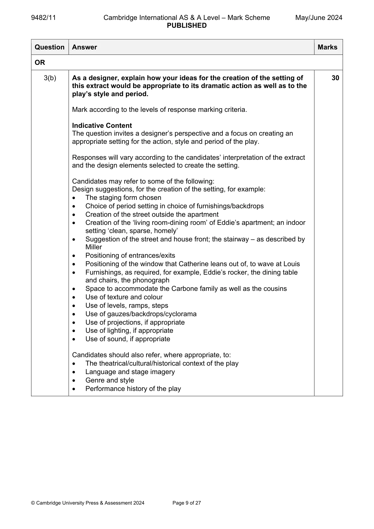 Mark scheme, page 9 of 27
