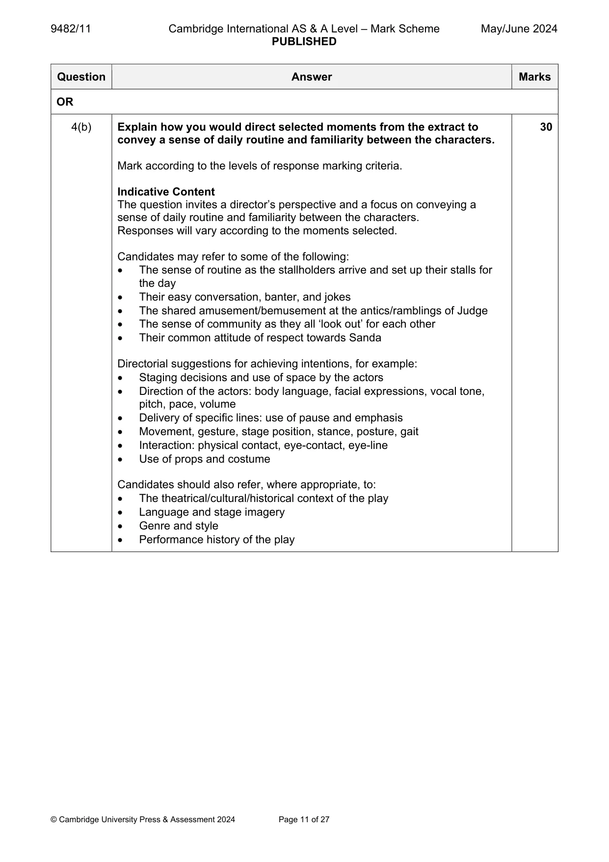 Mark scheme, page 11 of 27