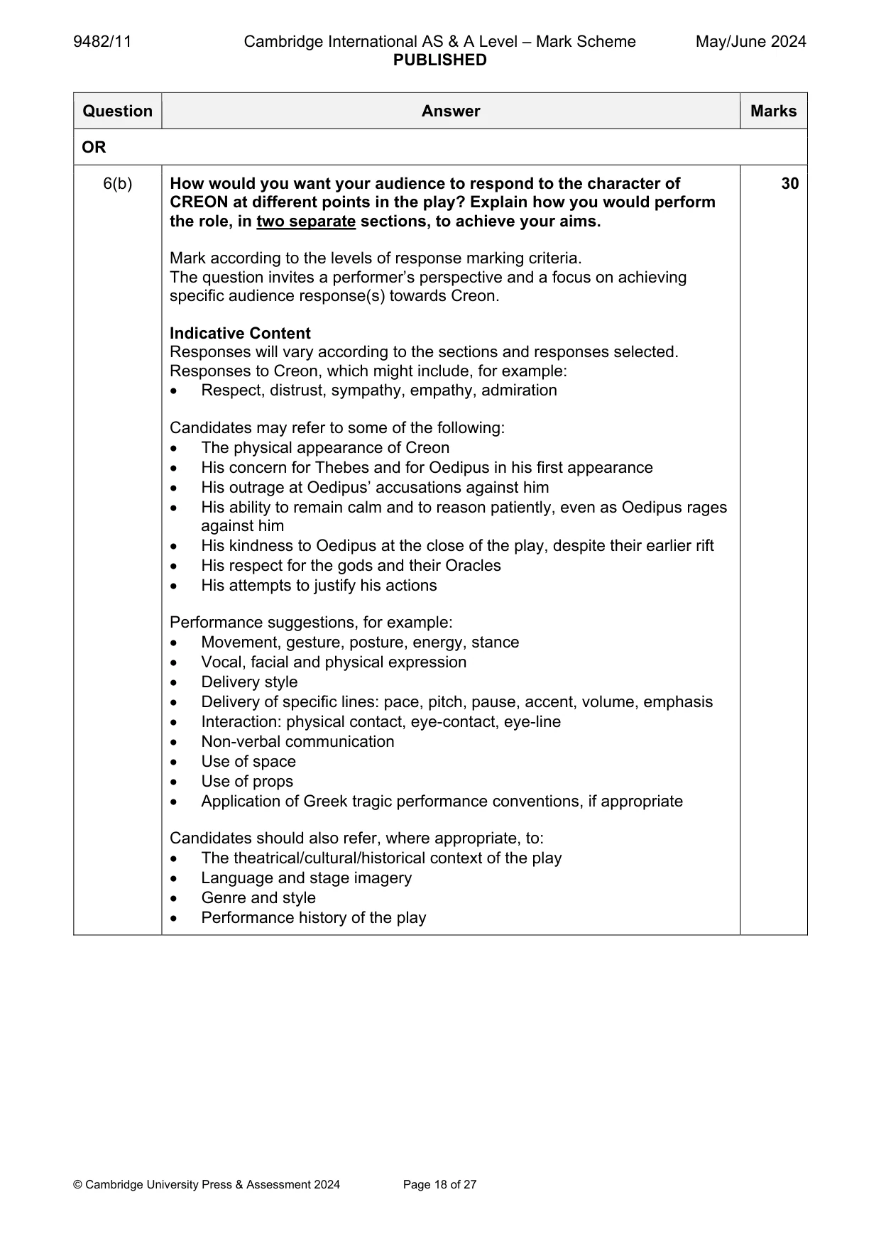 Mark scheme, page 18 of 27