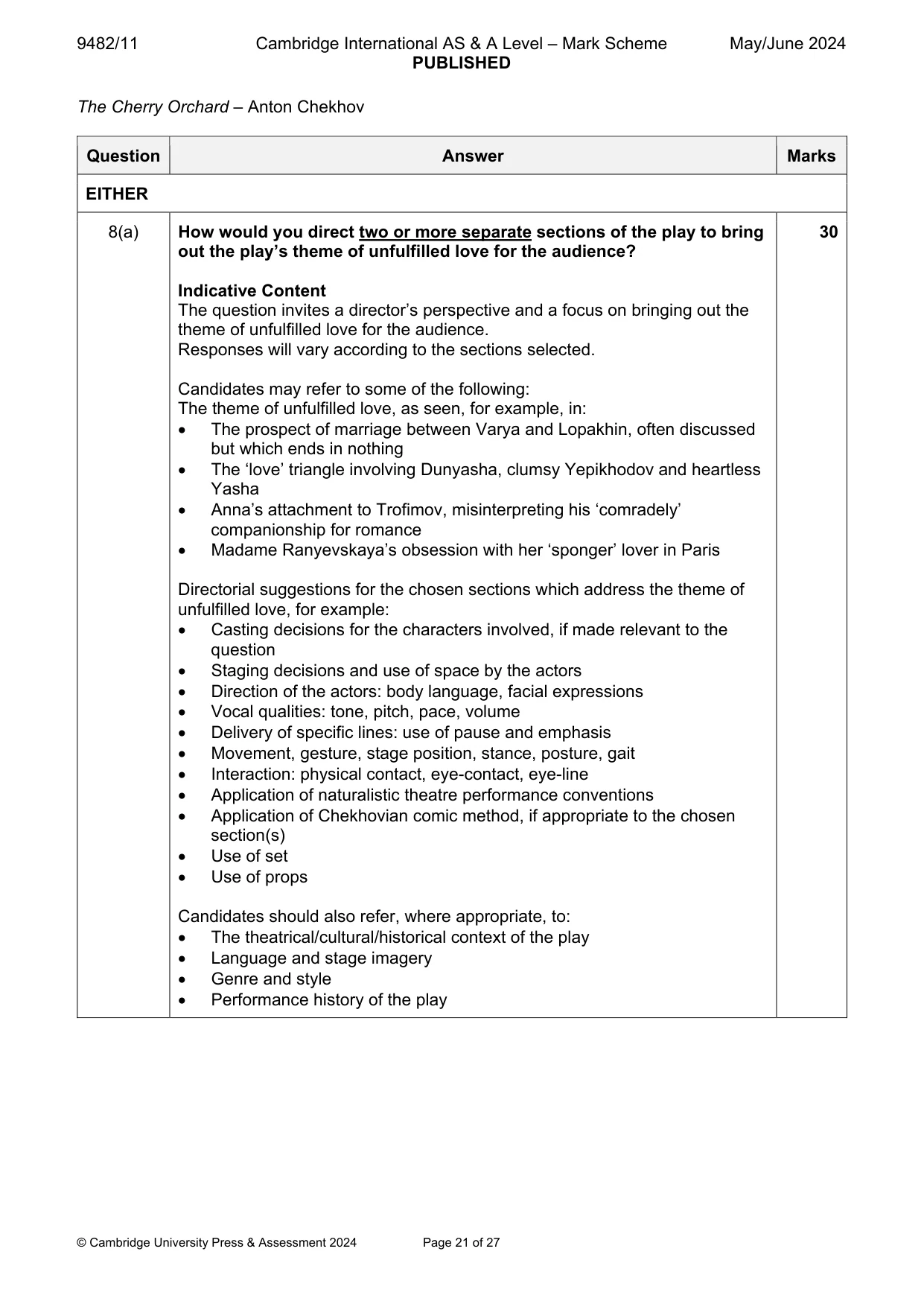 Mark scheme, page 21 of 27