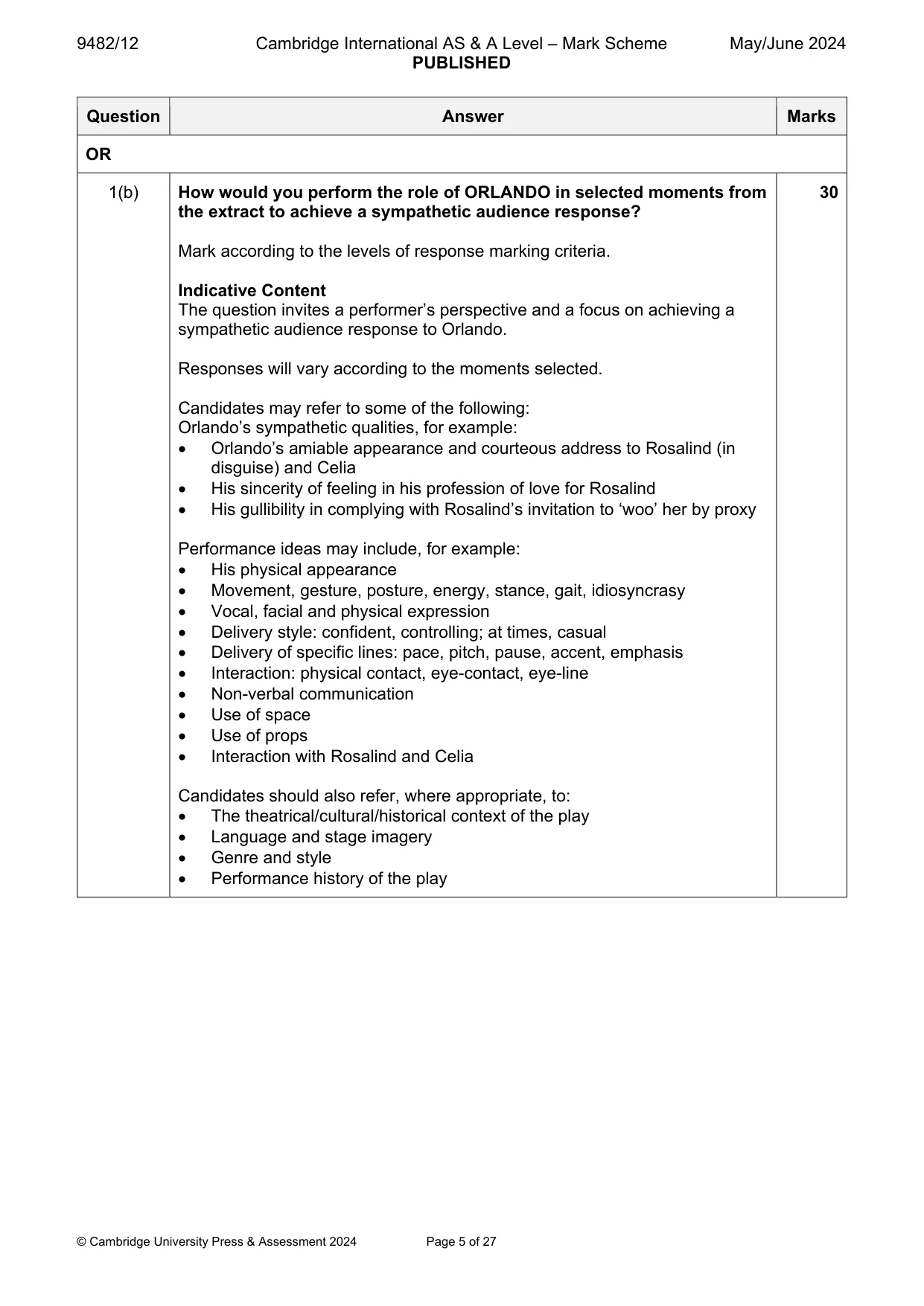 Mark scheme, page 5 of 27