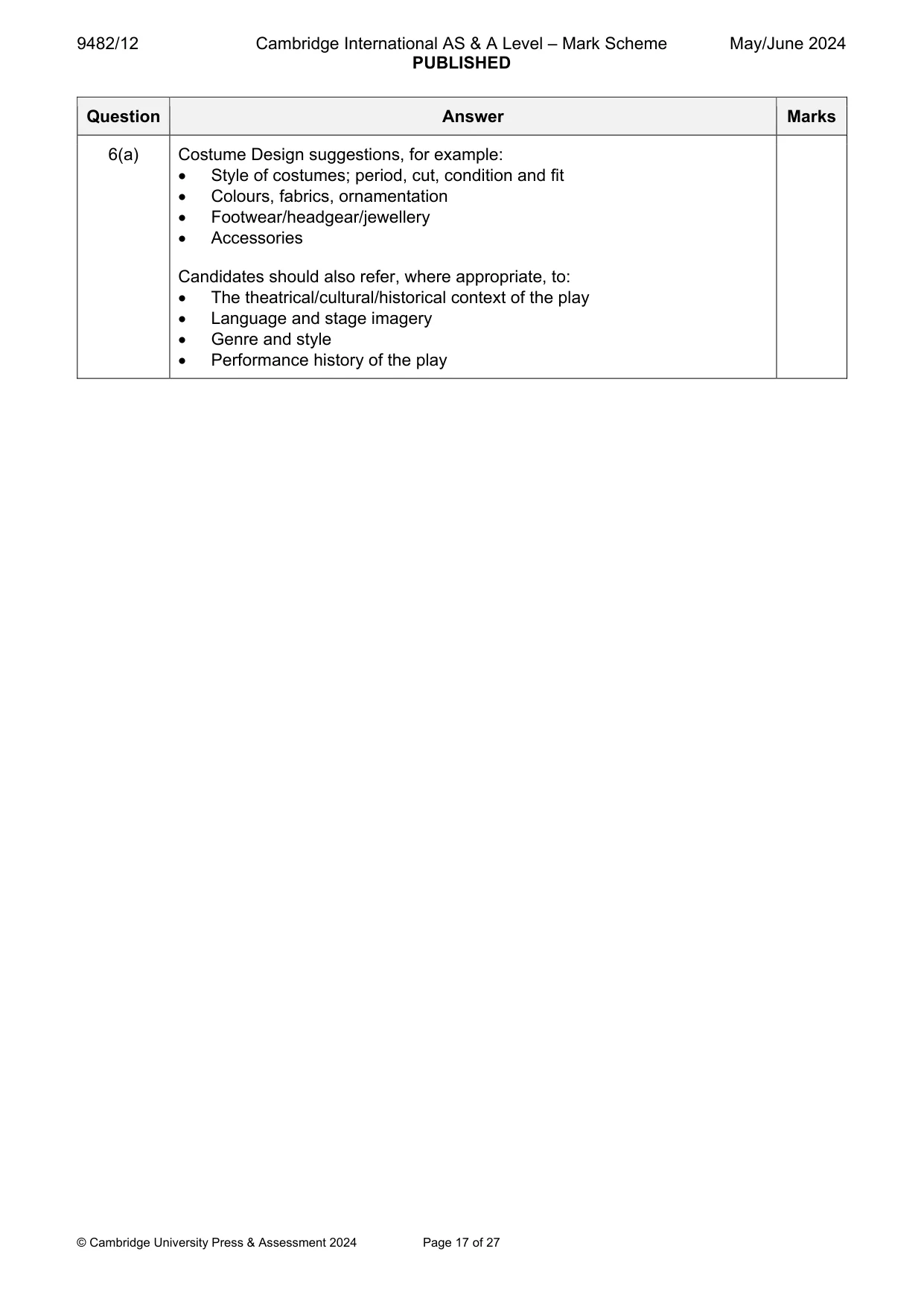 Mark scheme, page 17 of 27