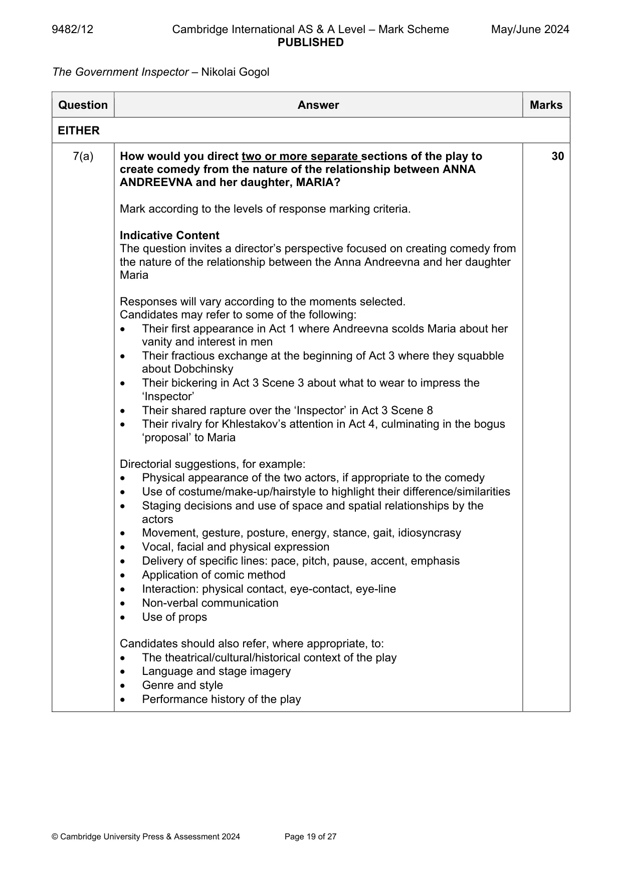 Mark scheme, page 19 of 27